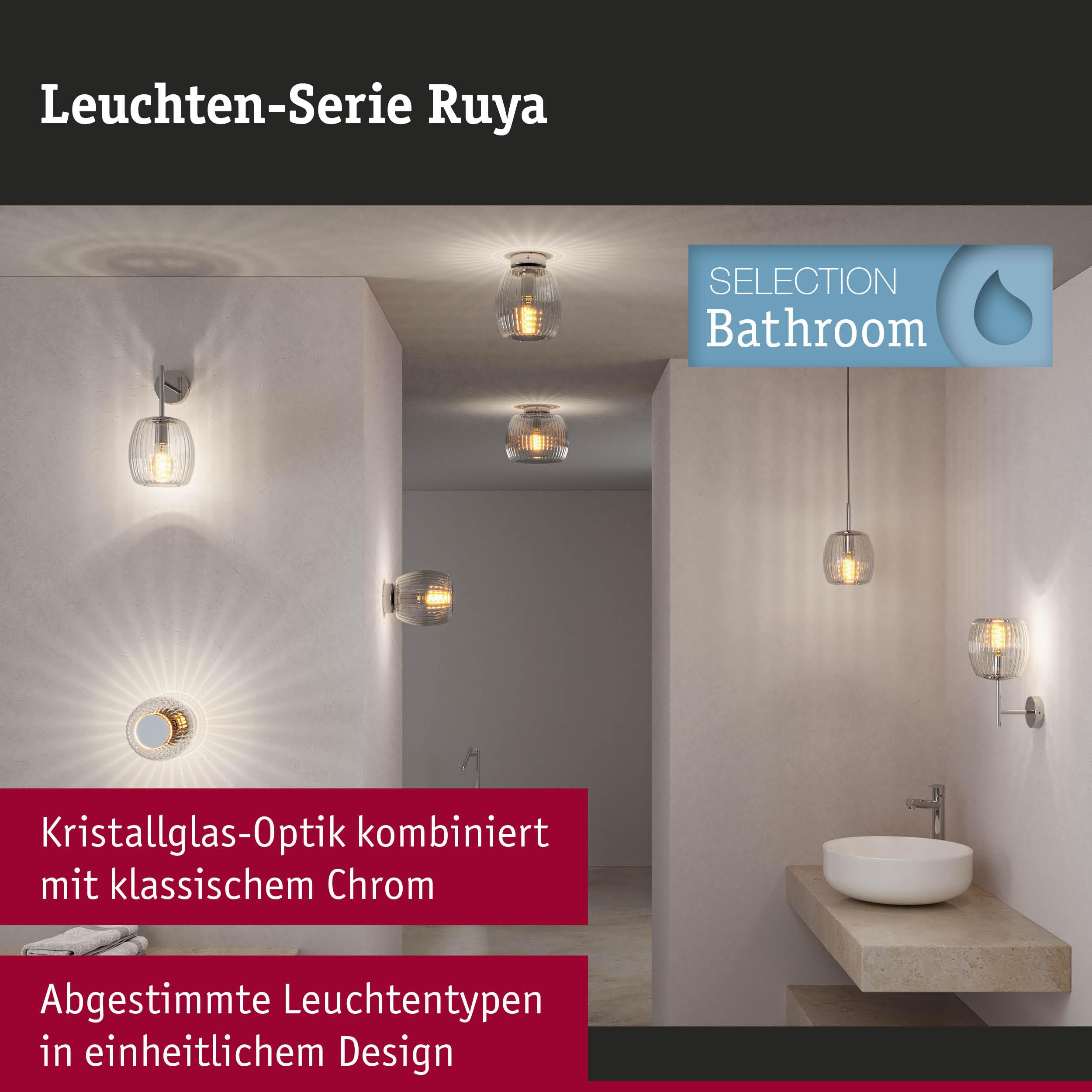 Paulmann Ruya 71143 Pendelleuchte Chrom IP44