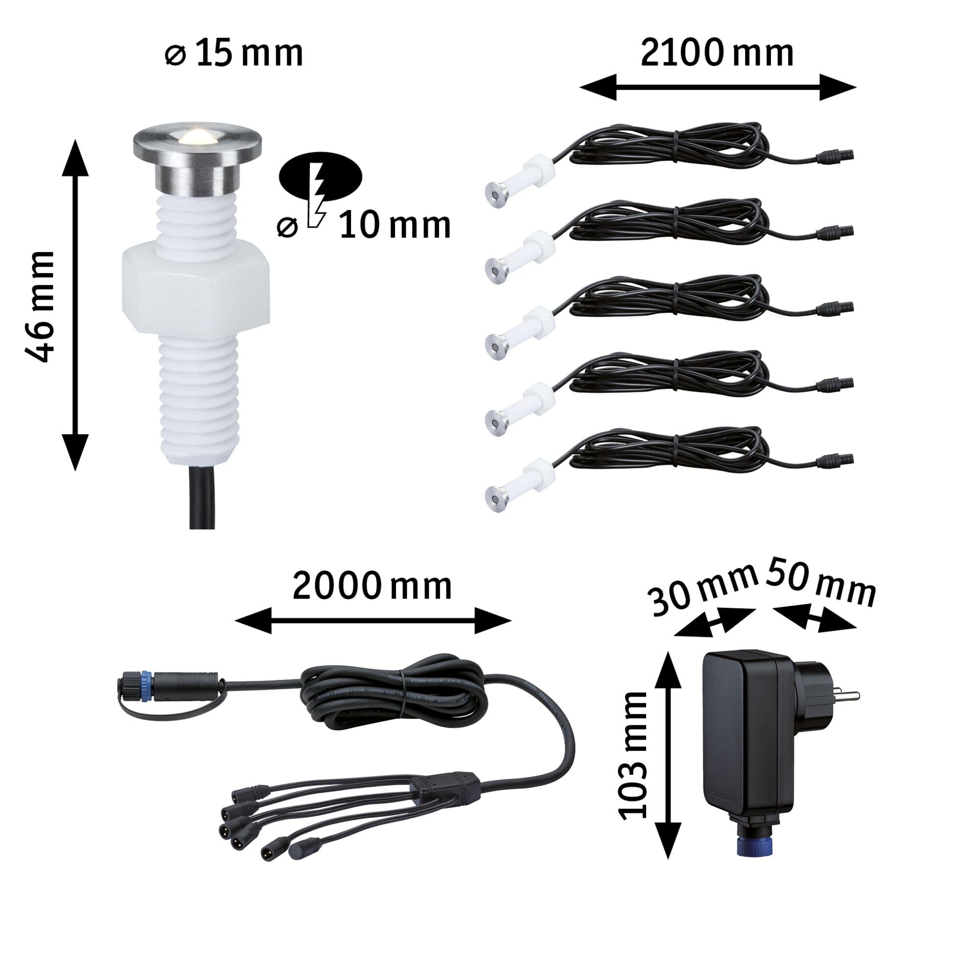 Paulmann Plug&Shine 93695 Außen-Einbauleuchte 5er IP67