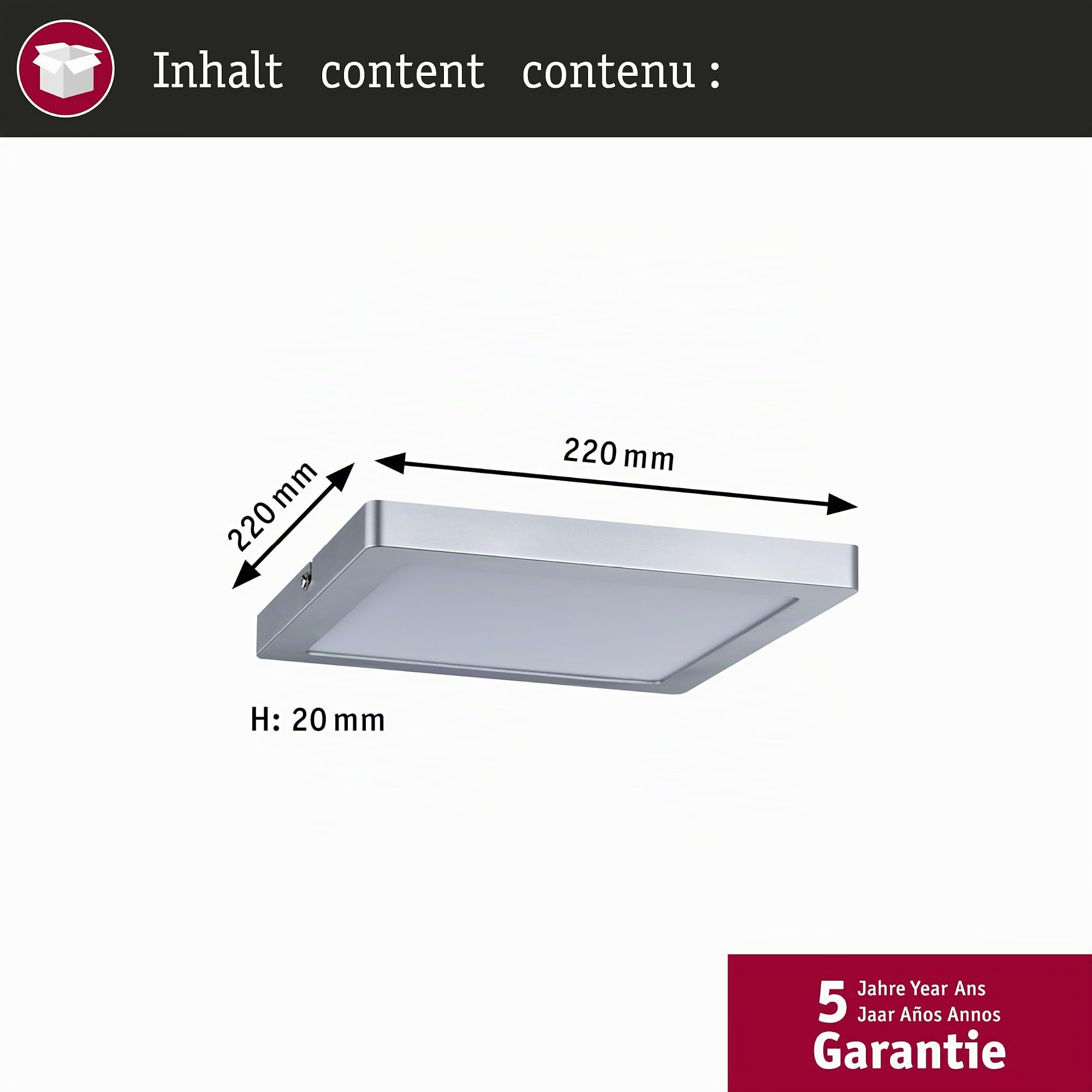 Paulmann Atria 70866 LED-Panel 220x220mm warmweiß