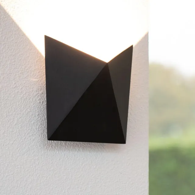 Hoftronic Tria Wandleuchte Uplight Schwarz IP54