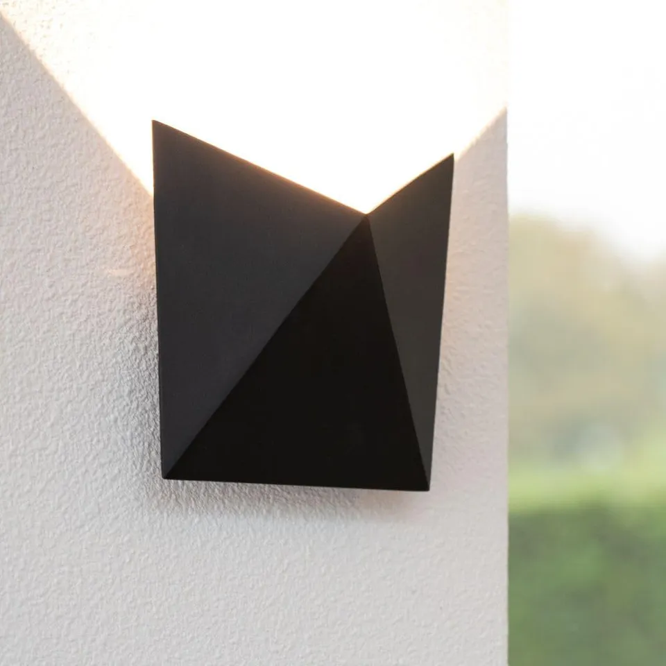 Hoftronic Tria Wandleuchte Uplight Schwarz IP54
