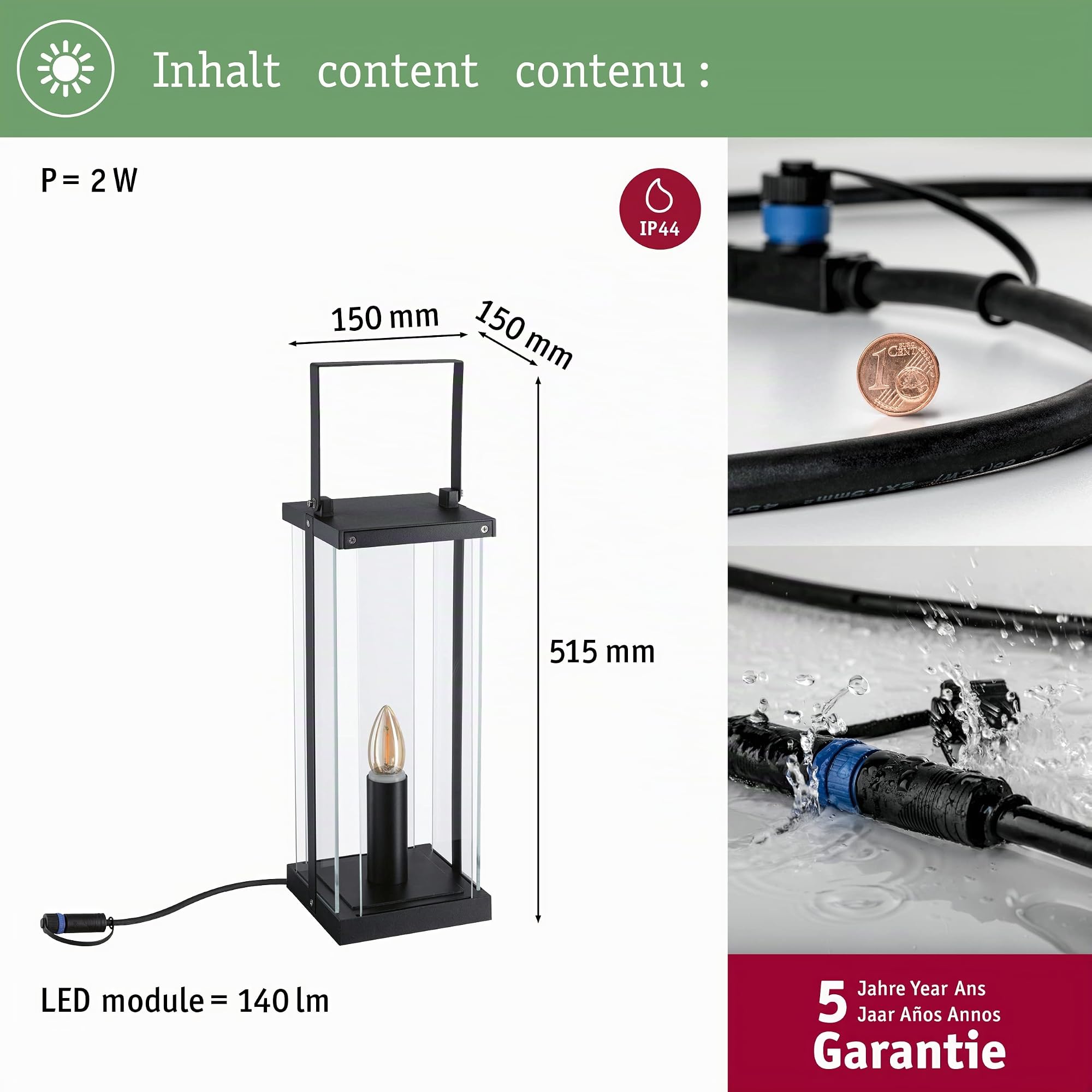 Paulmann Plug & Shine Classic Laterne 40 Außenleuchte IP44