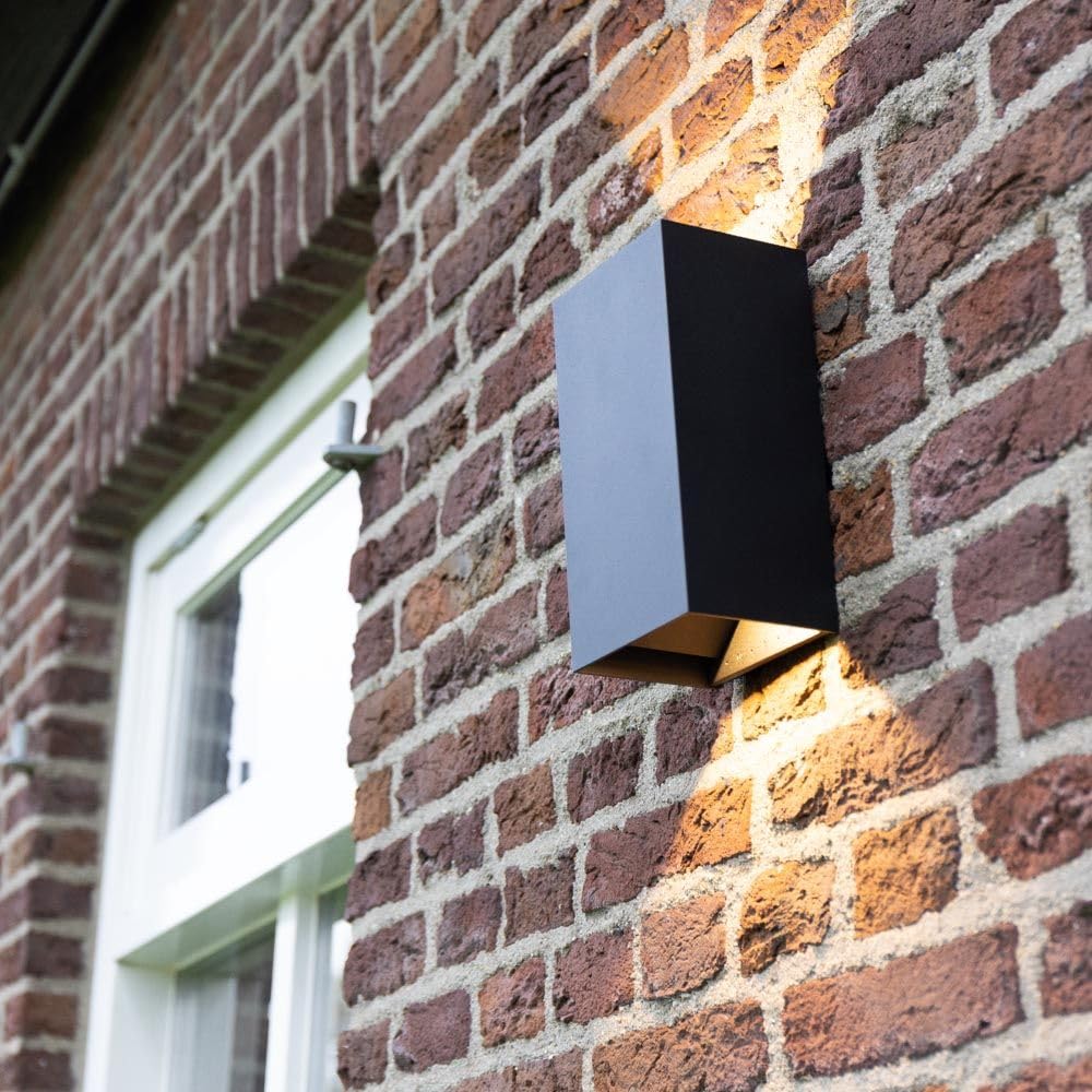 Hoftronic Miles XL LED Wandleuchte Außen Schwarz 3000K