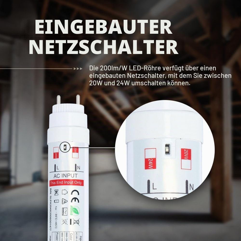 Hoftronic LED T8 Röhre 150cm 24W kaltweiß 1er