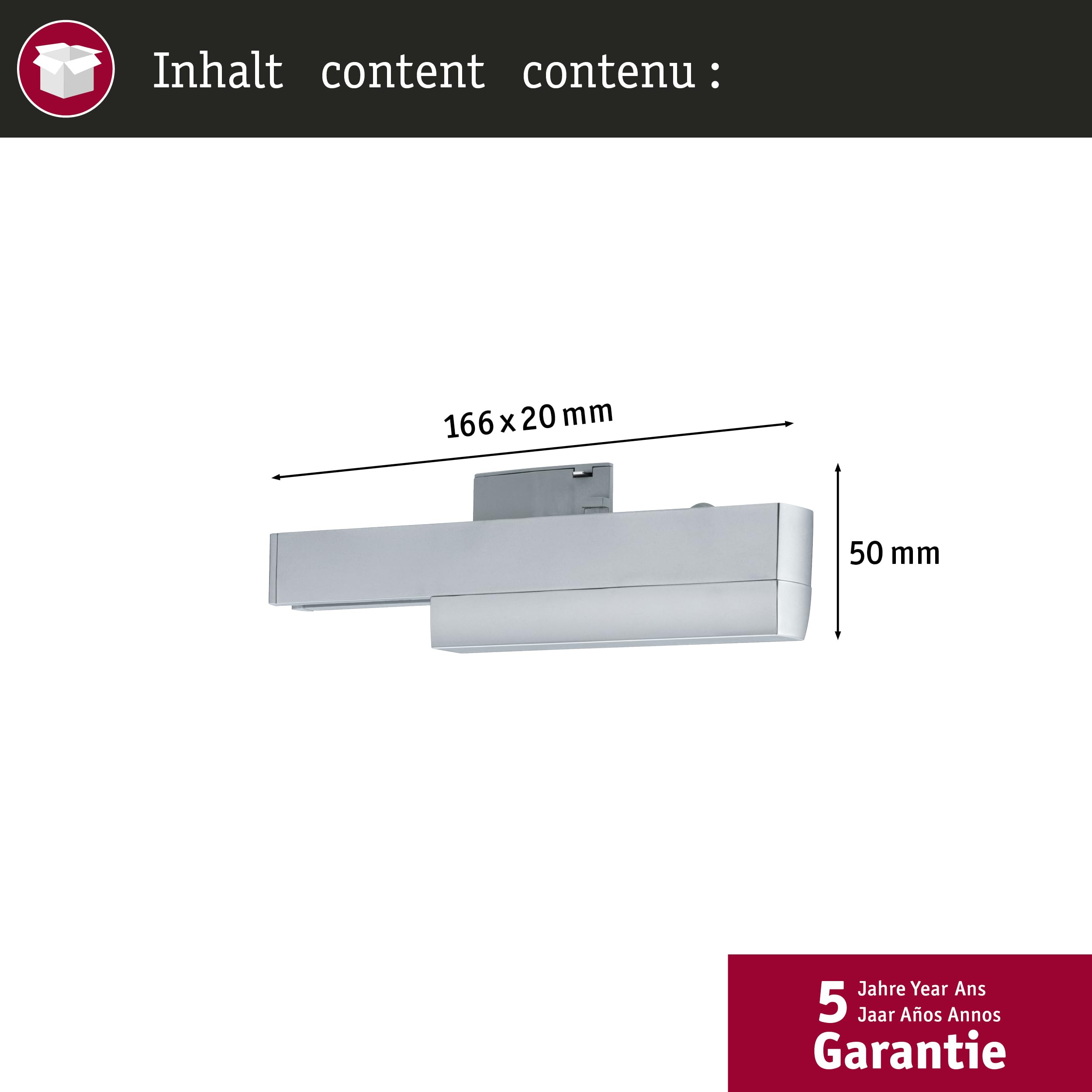 Paulmann URail 96893 Spotadapter Chrom matt 2 Stück