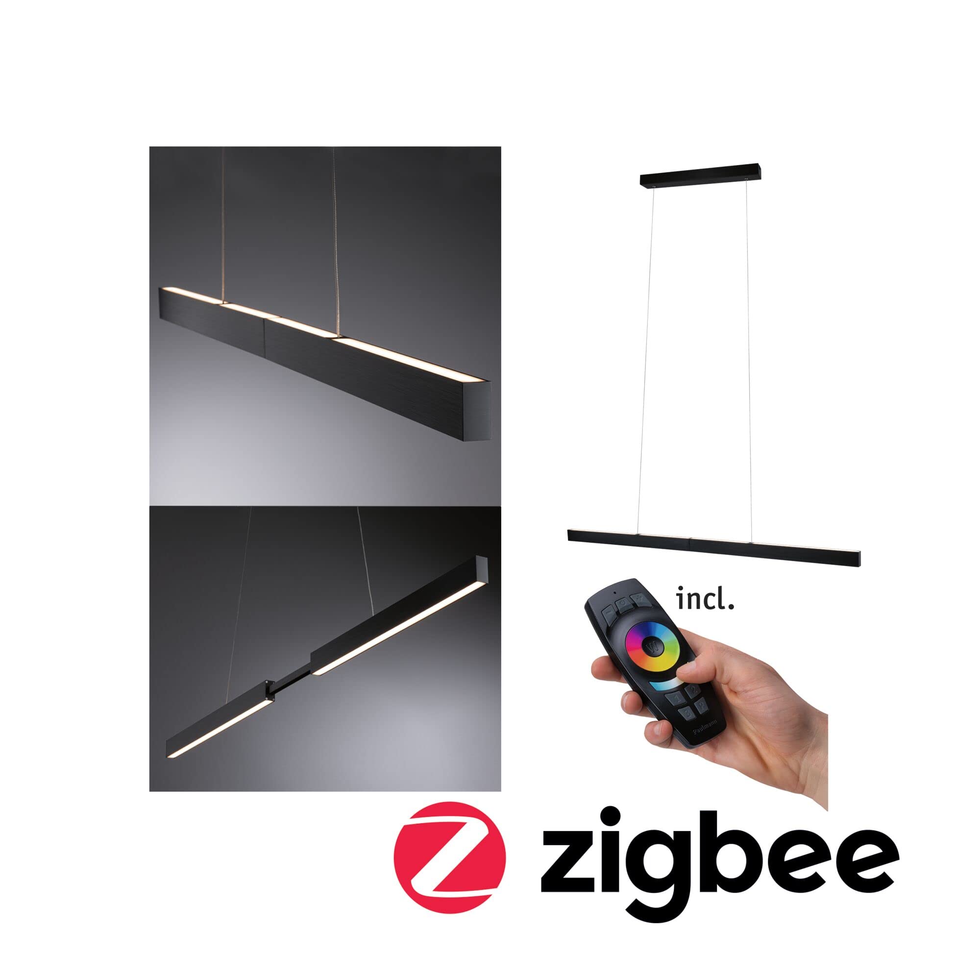 Paulmann Aptare 79888 Pendelleuchte Schwarz Zigbee dimmbar