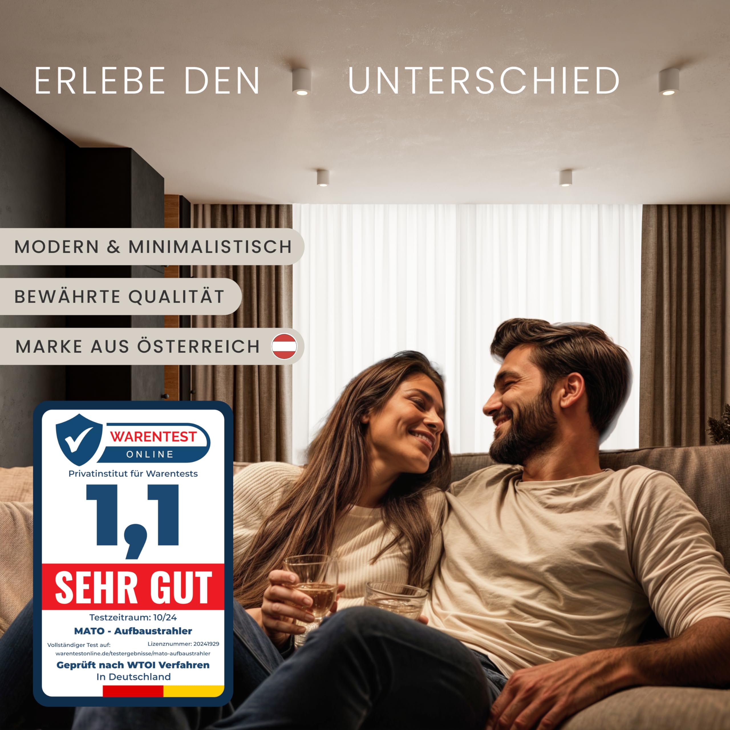 MATO Aufbauspot GU10 Strahler weiß 3er schwenkbar 80mm