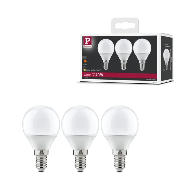 Paulmann 28537 LED-Tropfen E14 5,5W warmweiß 3er-Pack