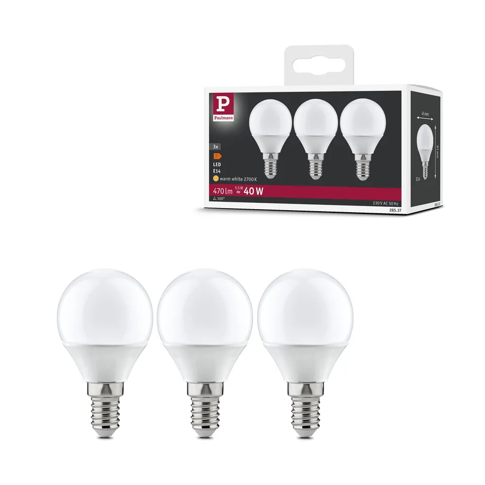 Paulmann 28537 LED-Tropfen E14 5,5W warmweiß 3er-Pack
