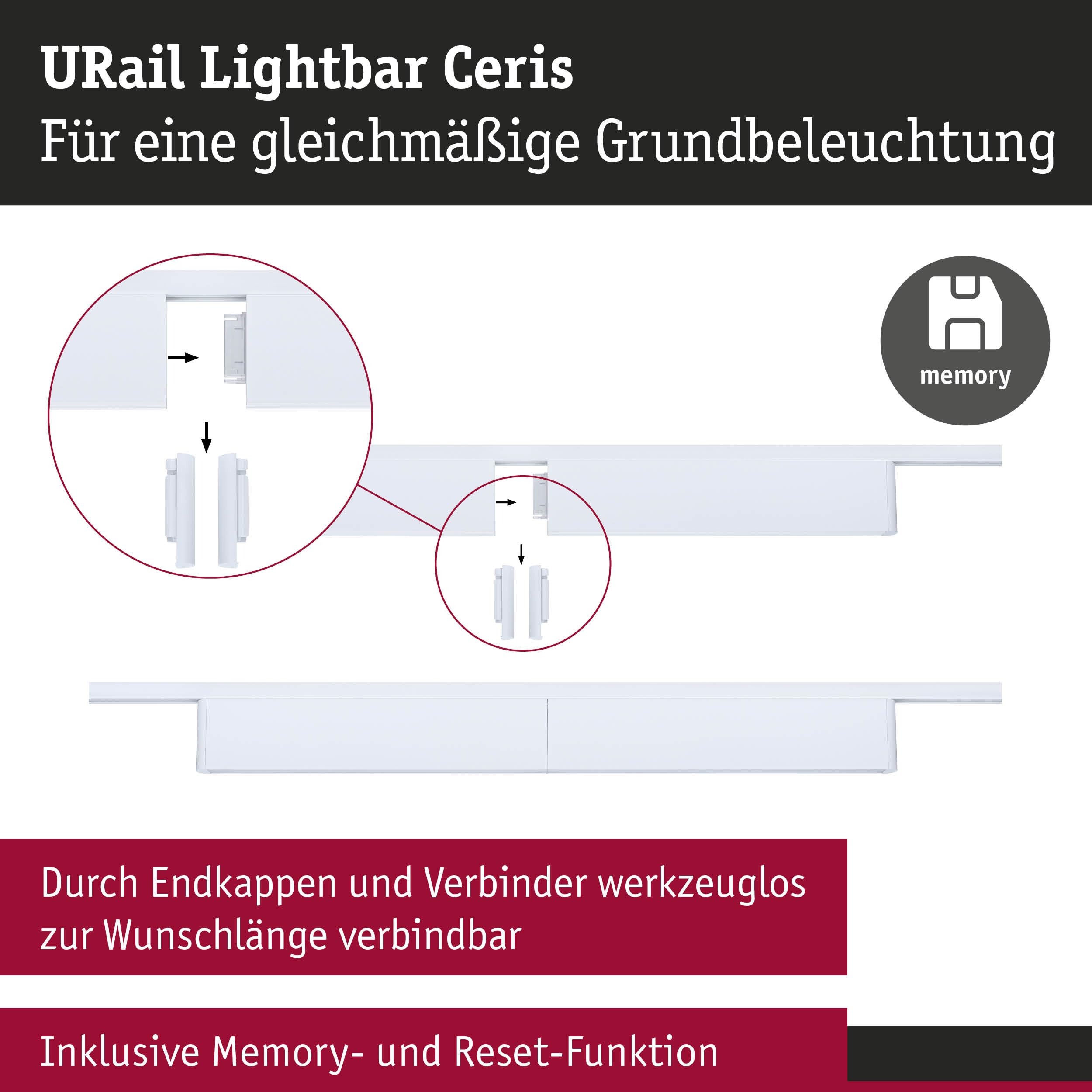 Paulmann URail Ceris 95708 Lightbar Signalweiß 4000K