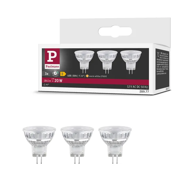 Paulmann Standard GU4 LED Reflektor warmweiß 3er-Pack 1,8W