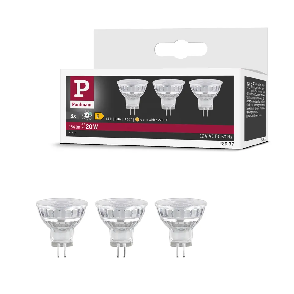 Paulmann Standard GU4 LED Reflektor warmweiß 3er-Pack 1,8W
