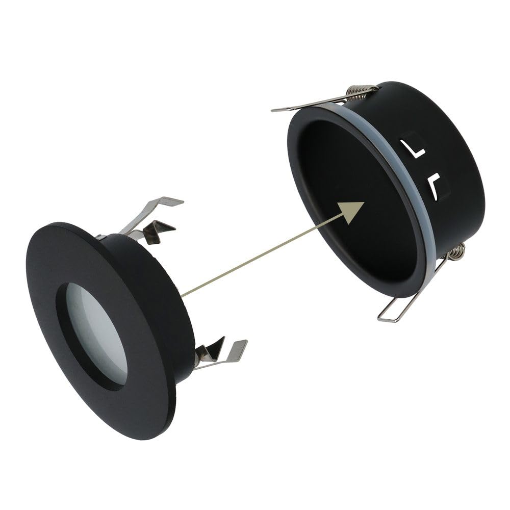 Hoftronic LED Einbaustrahler IP44 3er Set 4000K schwarz