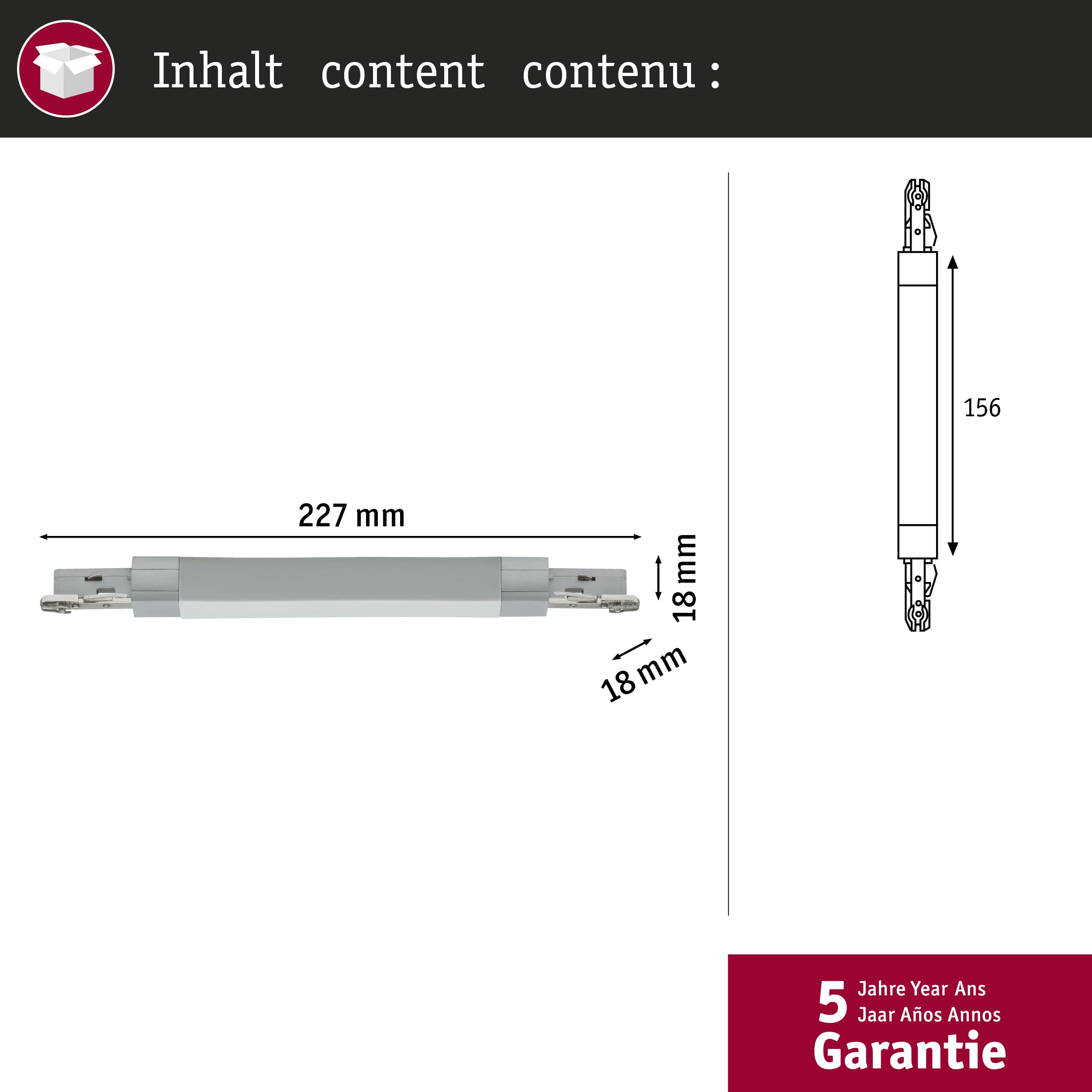 Paulmann URail Flex II Verbinder Chrom matt 2er-Set