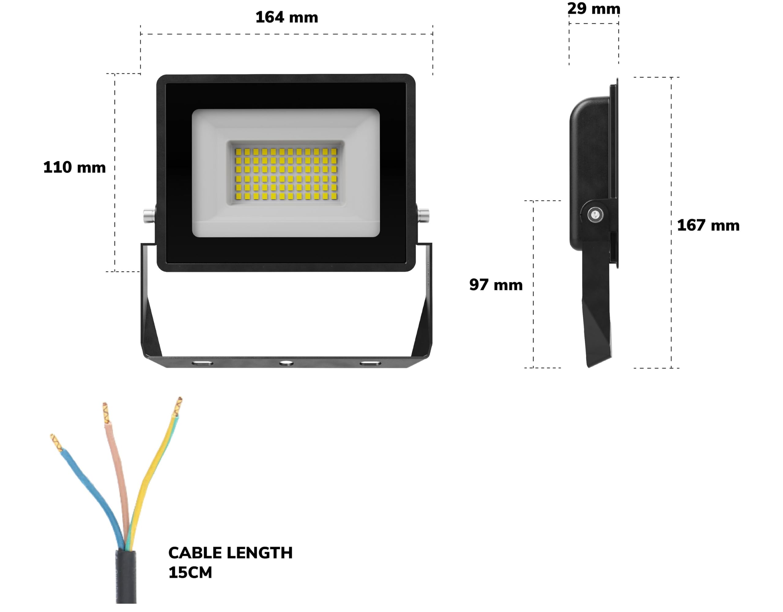 Hoftronic Stratos LED Strahler 30W 4000K neutralweiß IP65