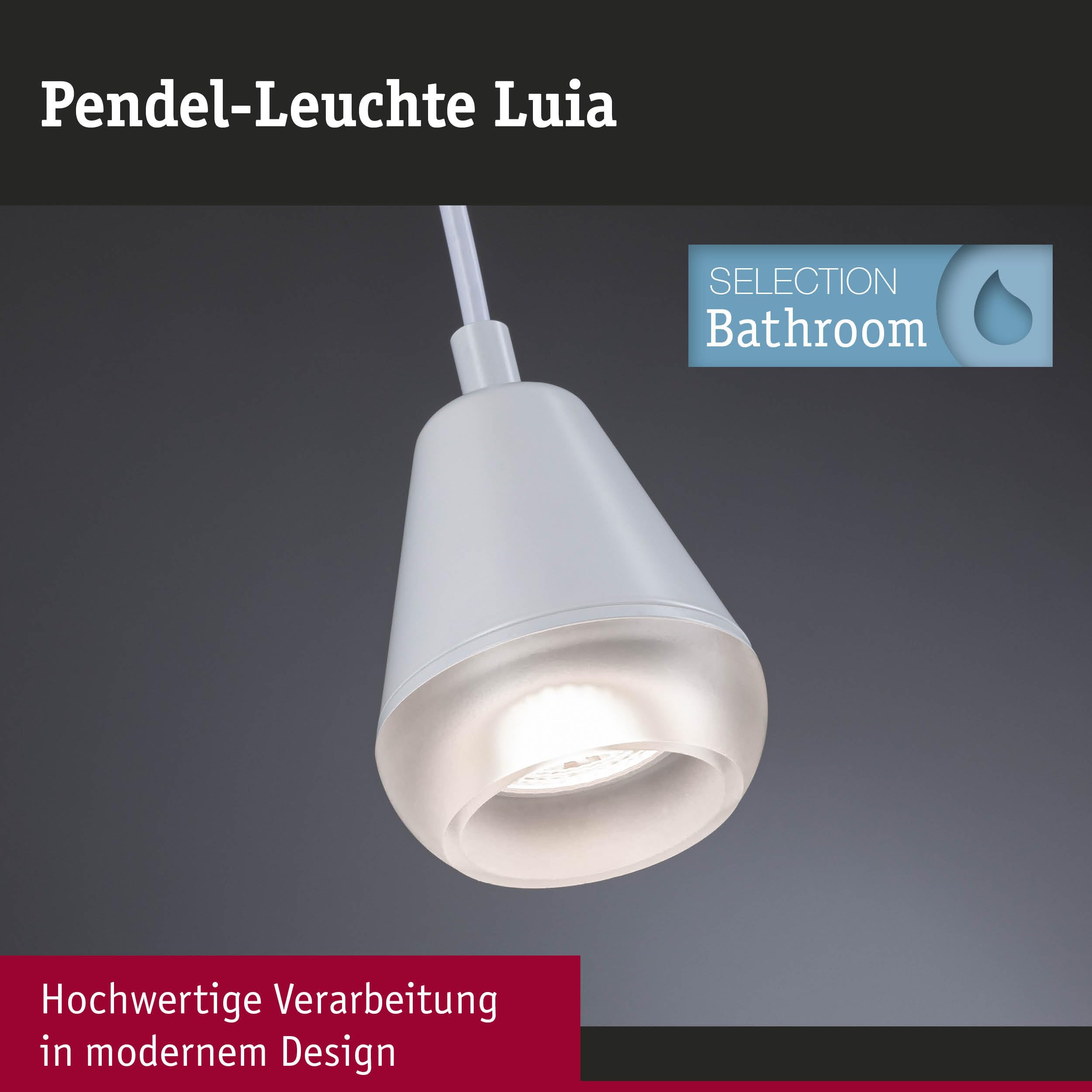 Paulmann Luia 76991 Pendelleuchte GU10 satin weiß IP44