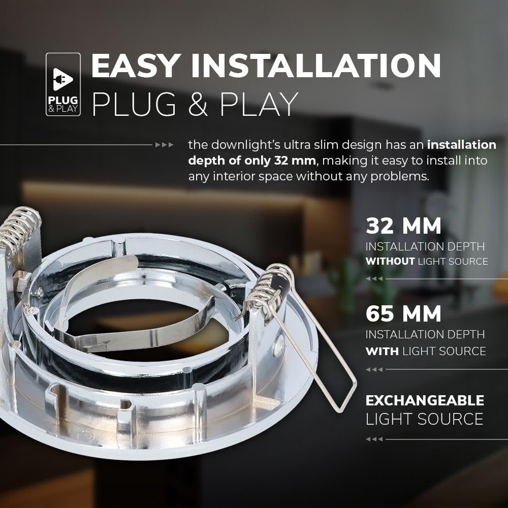Hoftronic Maya Einbaustrahler 6er Set 2700K warmweiß dimmbar