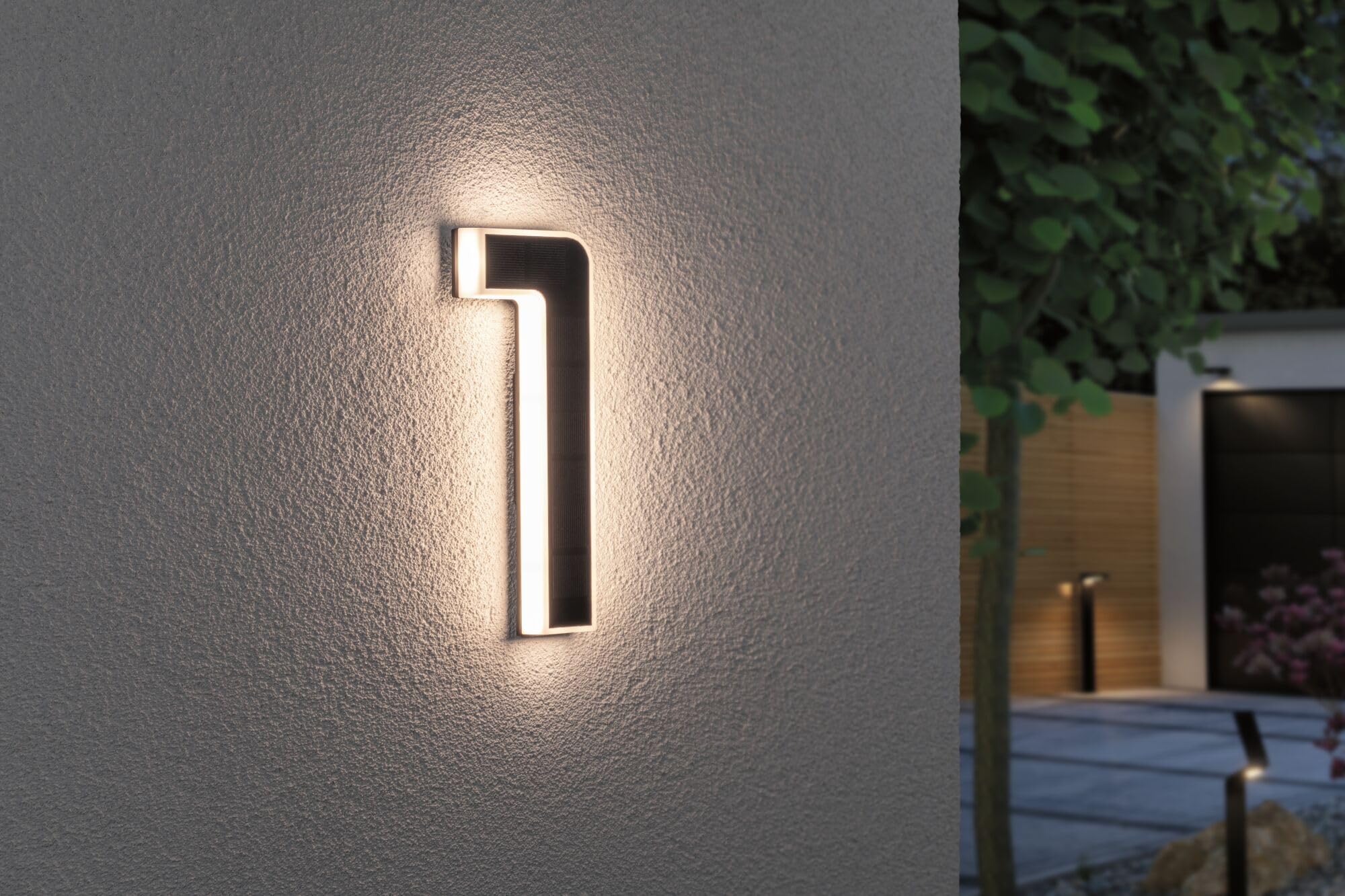 Paulmann LED Solar Hausnummer 1 IP44 Schwarz warmweiß