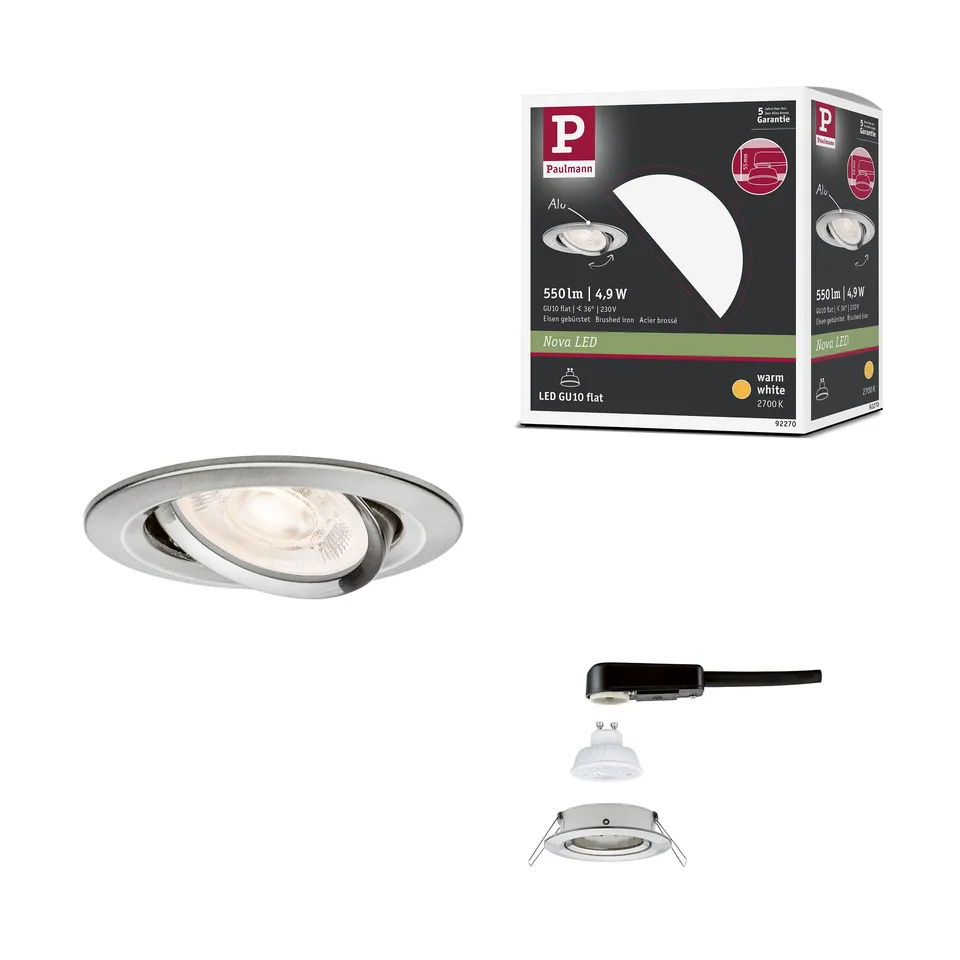Paulmann Nova 92270 Einbauleuchte eisen schwenkbar 2700K warmweiß