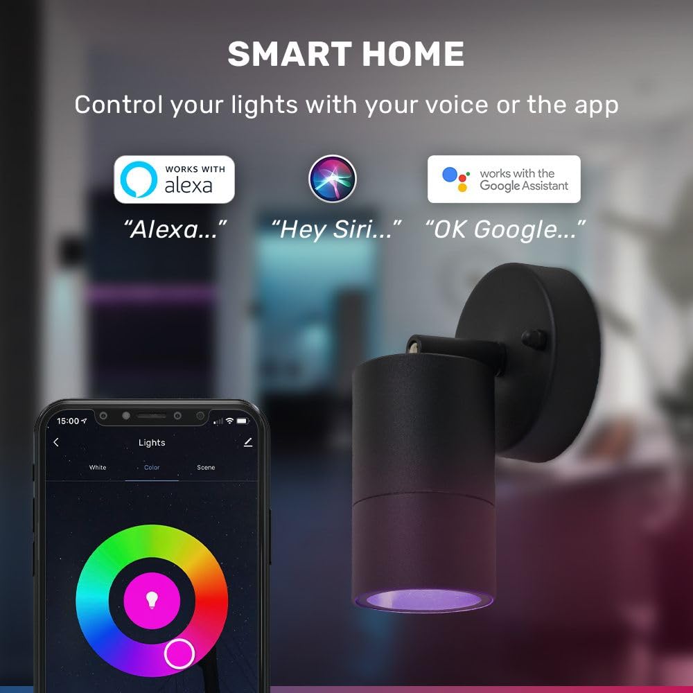 Hoftronic Lago Smart Wandleuchte RGBWW schwarz