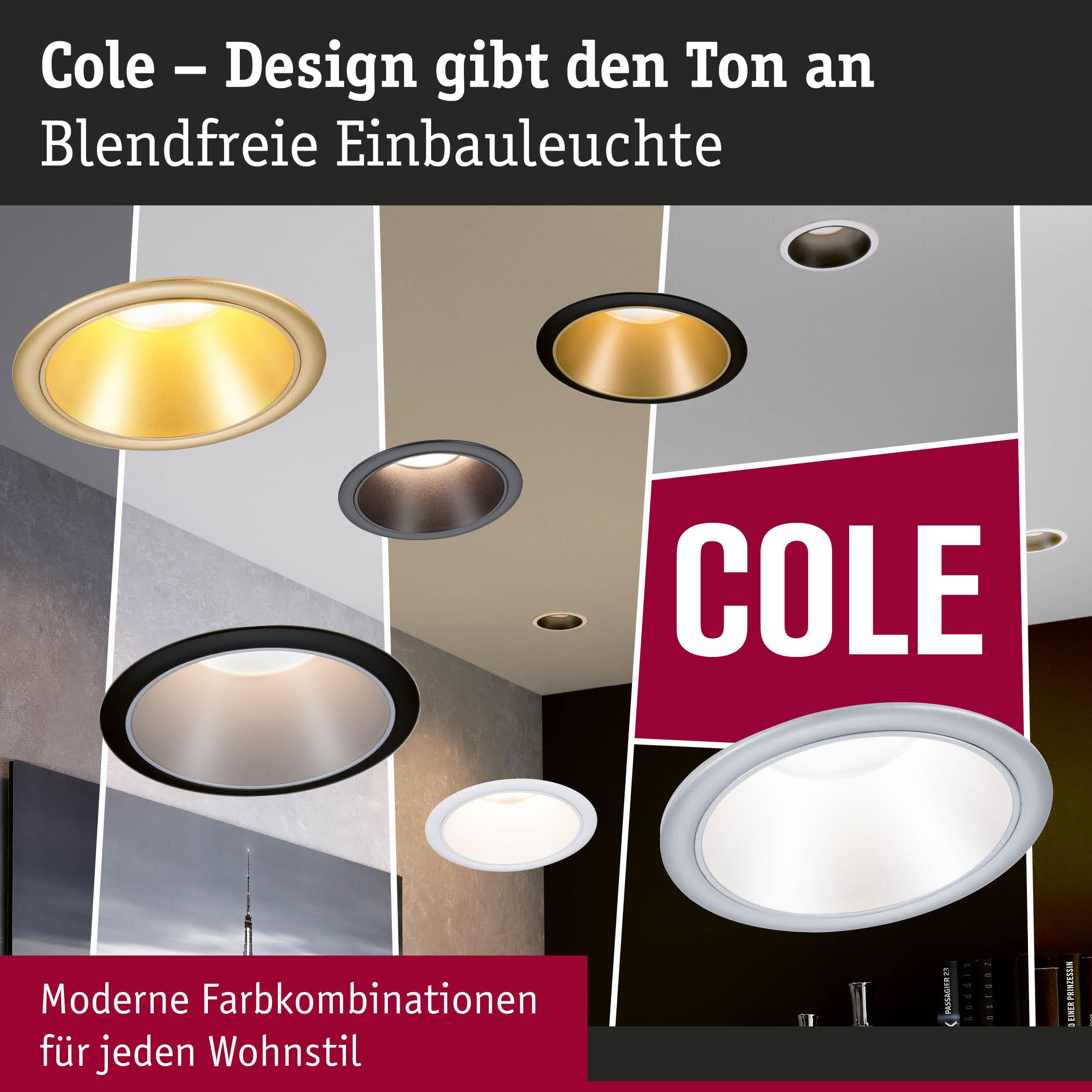 Paulmann Cole 98201 Einbauleuchte gold 6er-Set IP44
