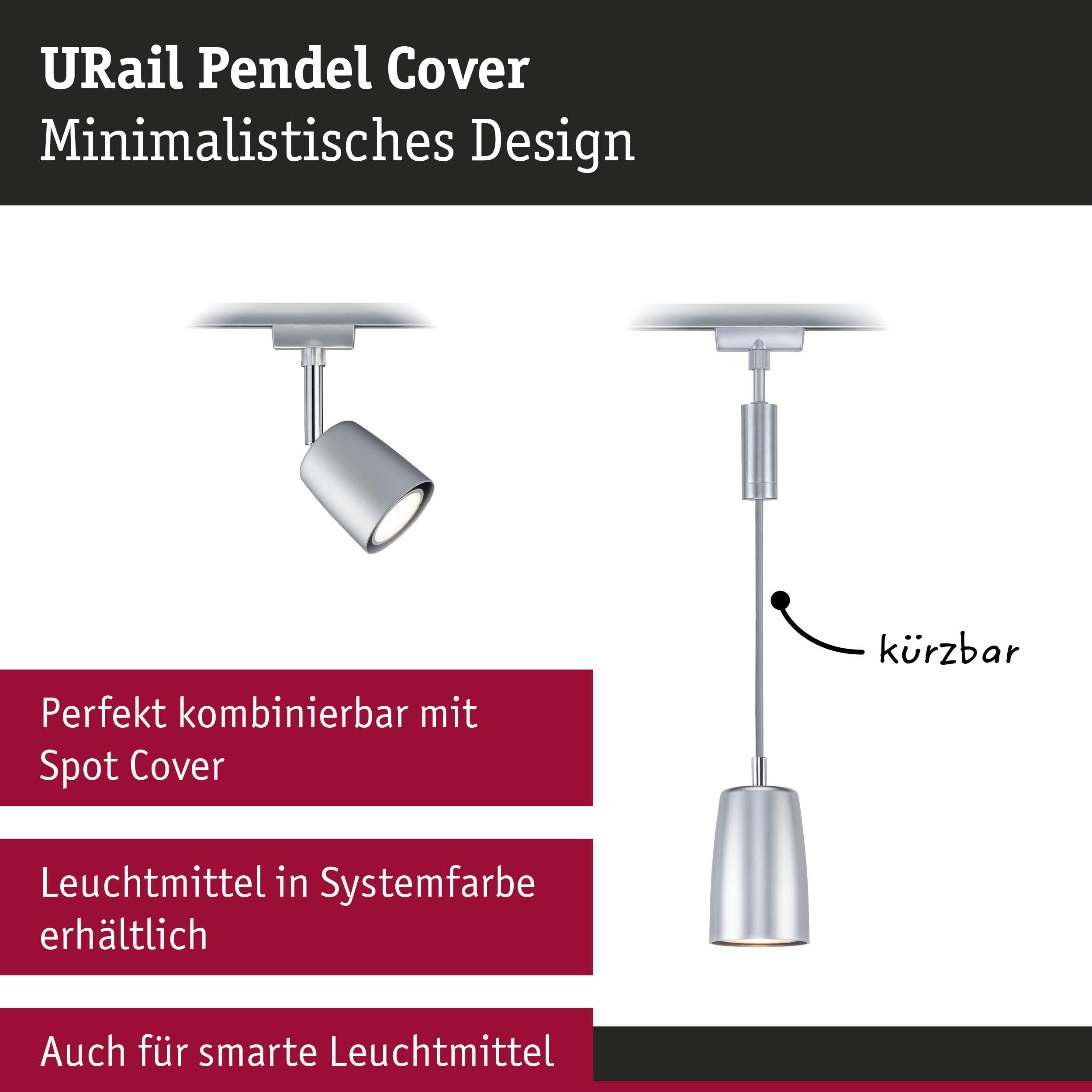 Paulmann URail 95625 Pendel Cover GU10 Chrom matt