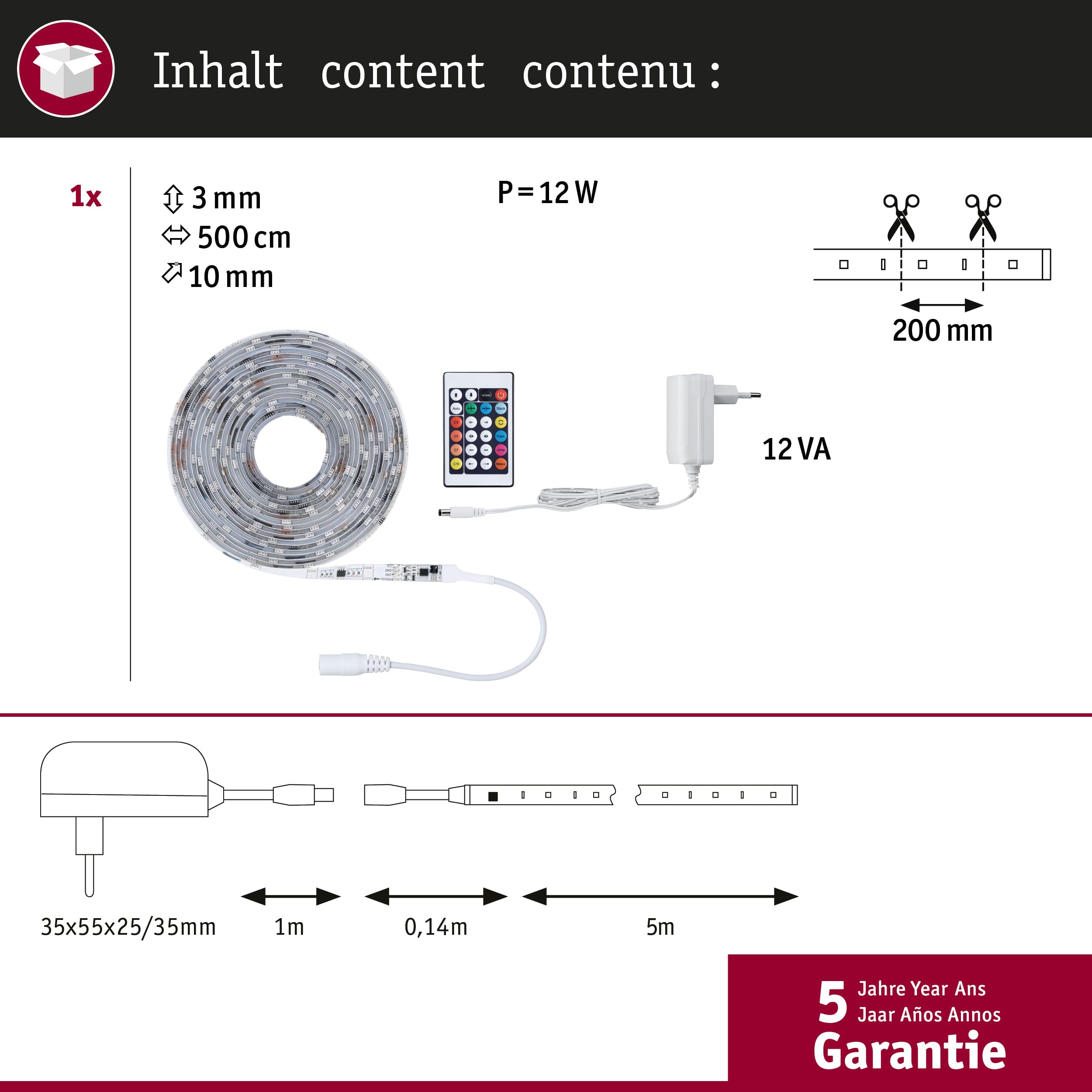 Paulmann SimpLED Motion LED Strip RGB 5m Set 10W