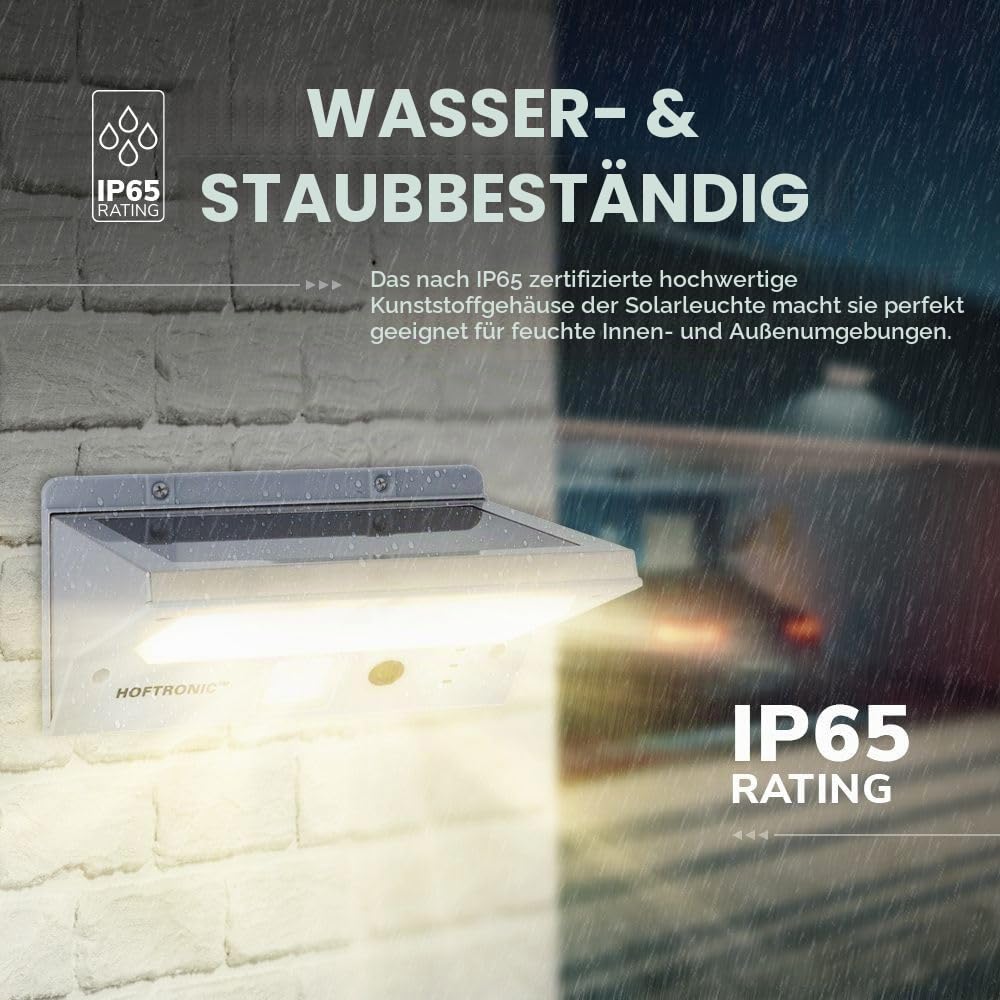 Hoftronic Burley Solar-Wandleuchte Bewegungsmelder 1er Set
