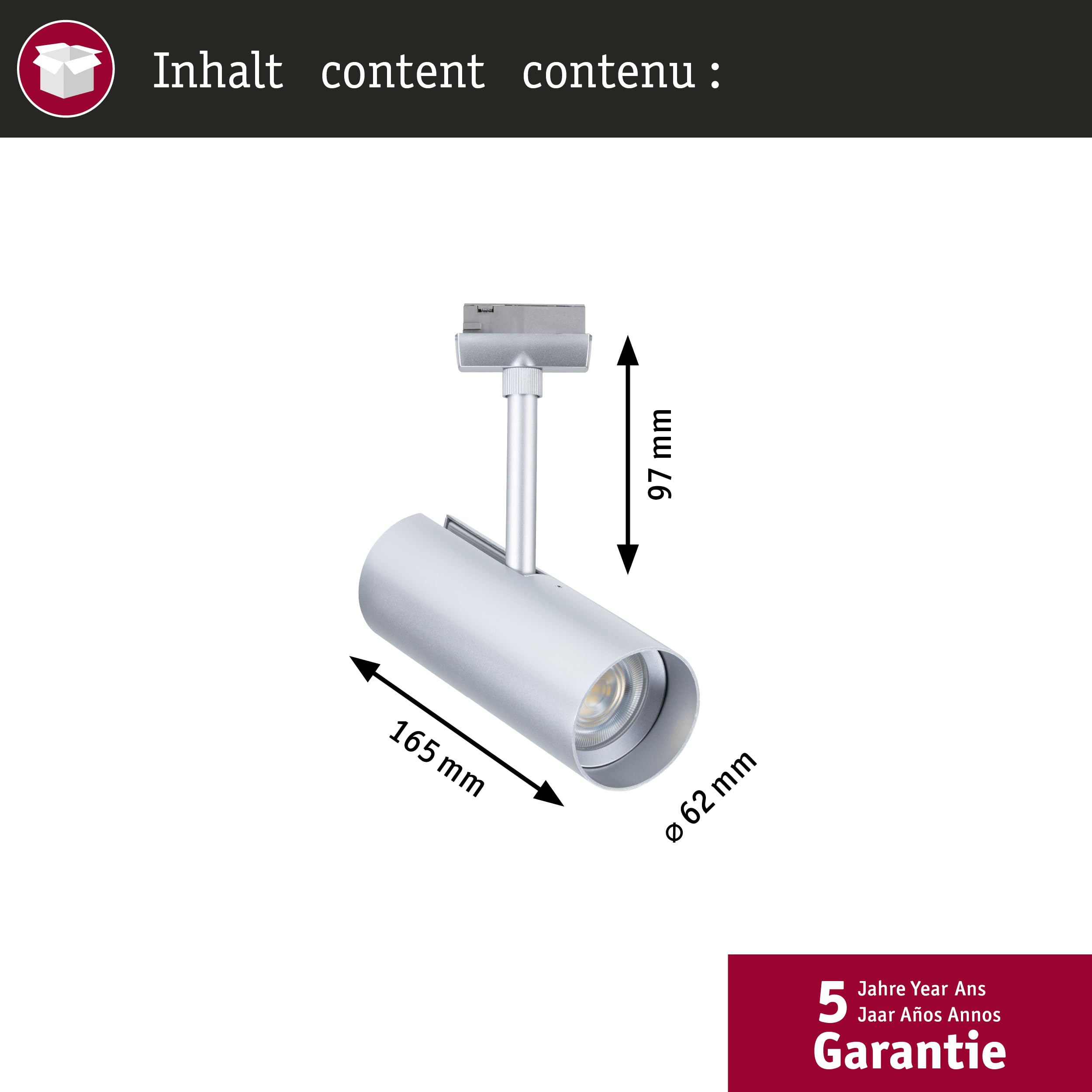 Paulmann URail Theron 95694 Schienenspot Chrom matt 3000K