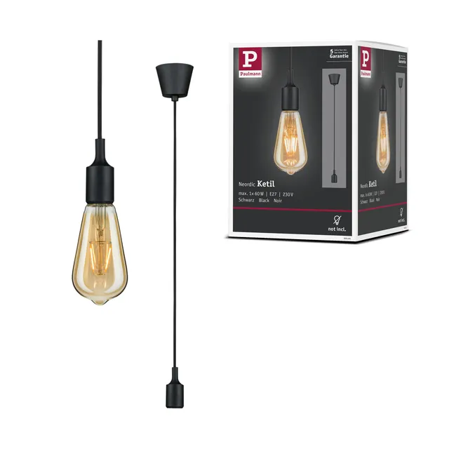 Paulmann Neordic Ketil 50381 Pendelleuchte Schwarz E27