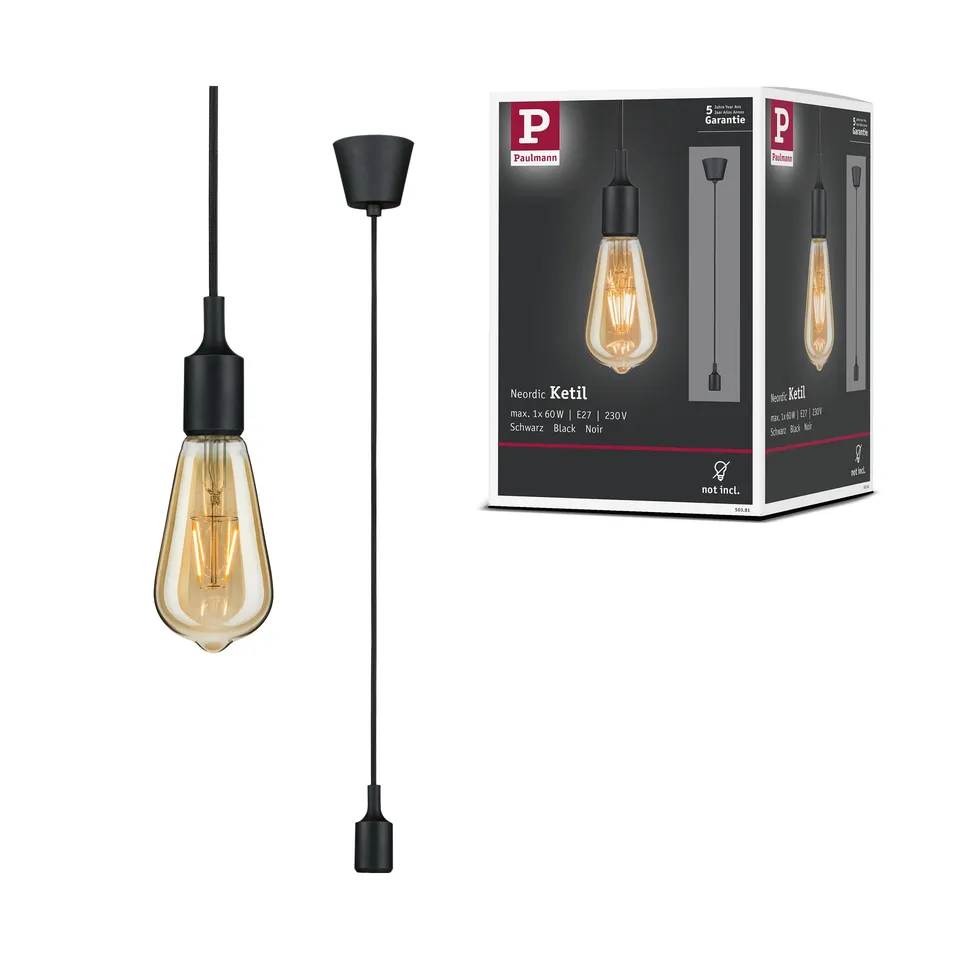 Paulmann Neordic Ketil 50381 Pendelleuchte Schwarz E27