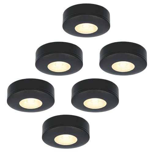 Hoftronic Pavo Einbaustrahler 6er Set schwarz warmweiß