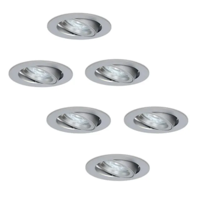 Hoftronic Jose Einbaustrahler 6er Set GU10 6500K kaltweiß