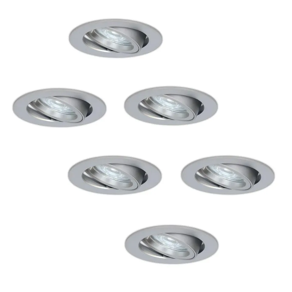 Hoftronic Jose Einbaustrahler 6er Set GU10 6500K kaltweiß