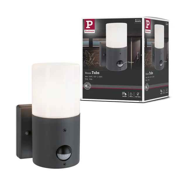 Paulmann Tubs 94648 Außenwandleuchte grau E27 IP44