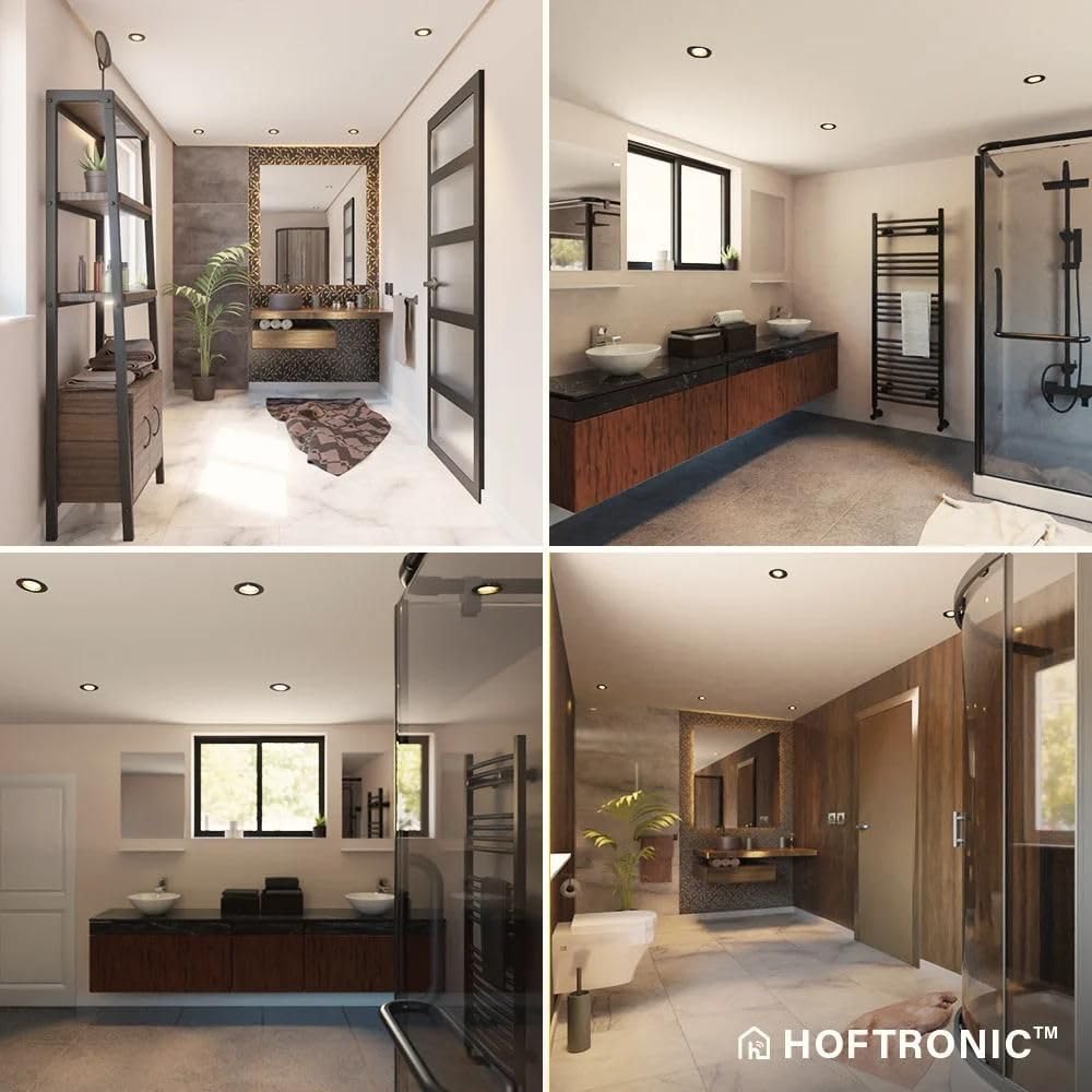 Hoftronic Rome Einbaustrahler 6er Schwarz dimmbar