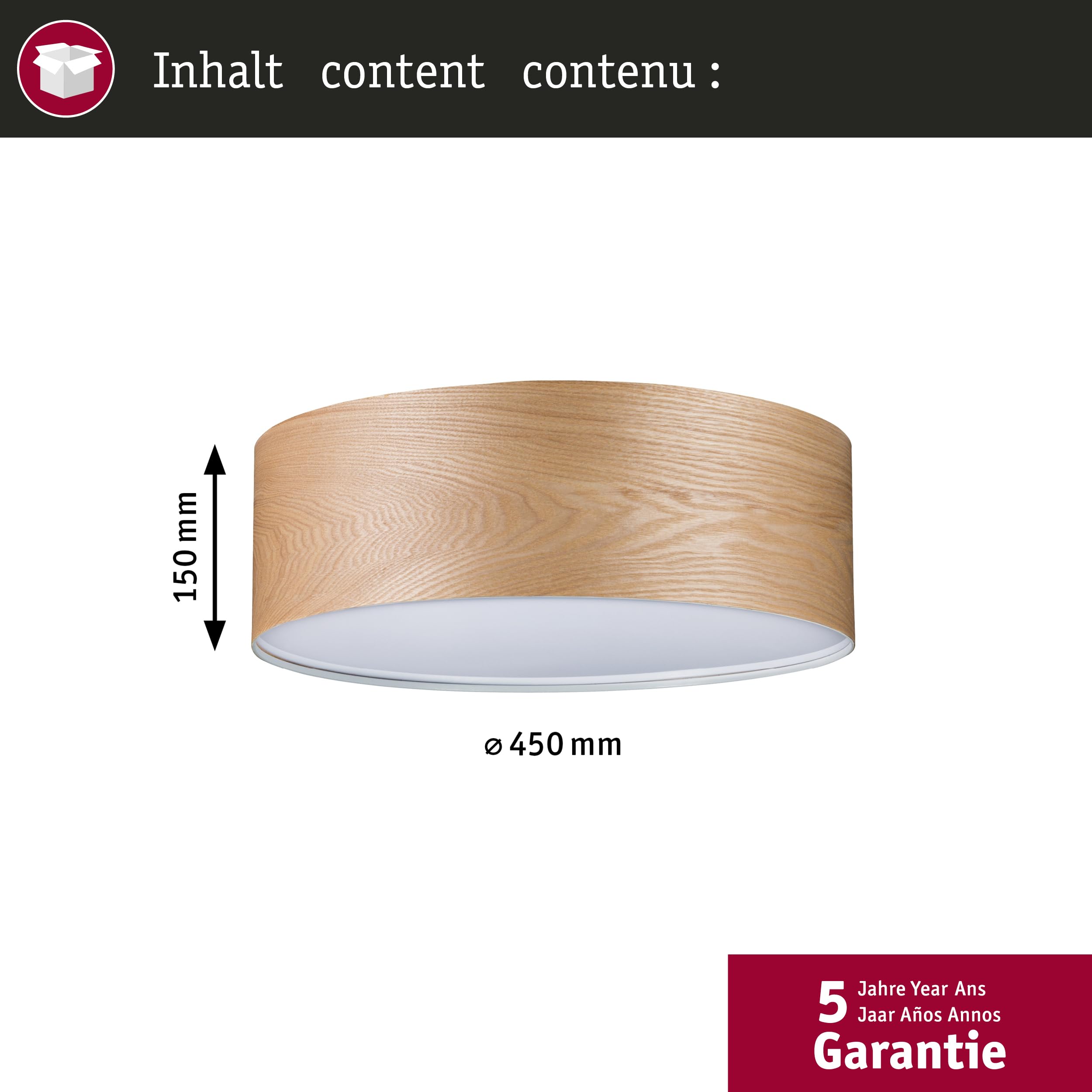 Paulmann Neordic Liska 79650 Deckenleuchte E27 Holz 3-flammig