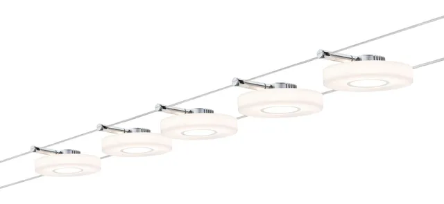 Paulmann DiscLED Seilsystem Set 5x4W warmweiß chrom