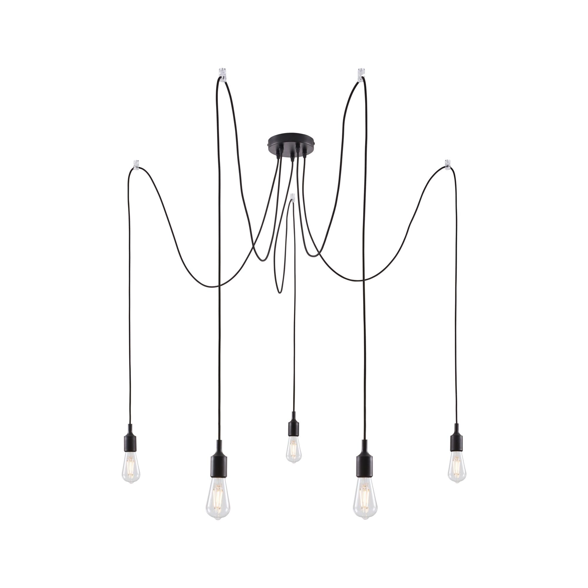 Paulmann Neordic Ketil 50389 Pendelleuchte schwarz 5-flammig E27