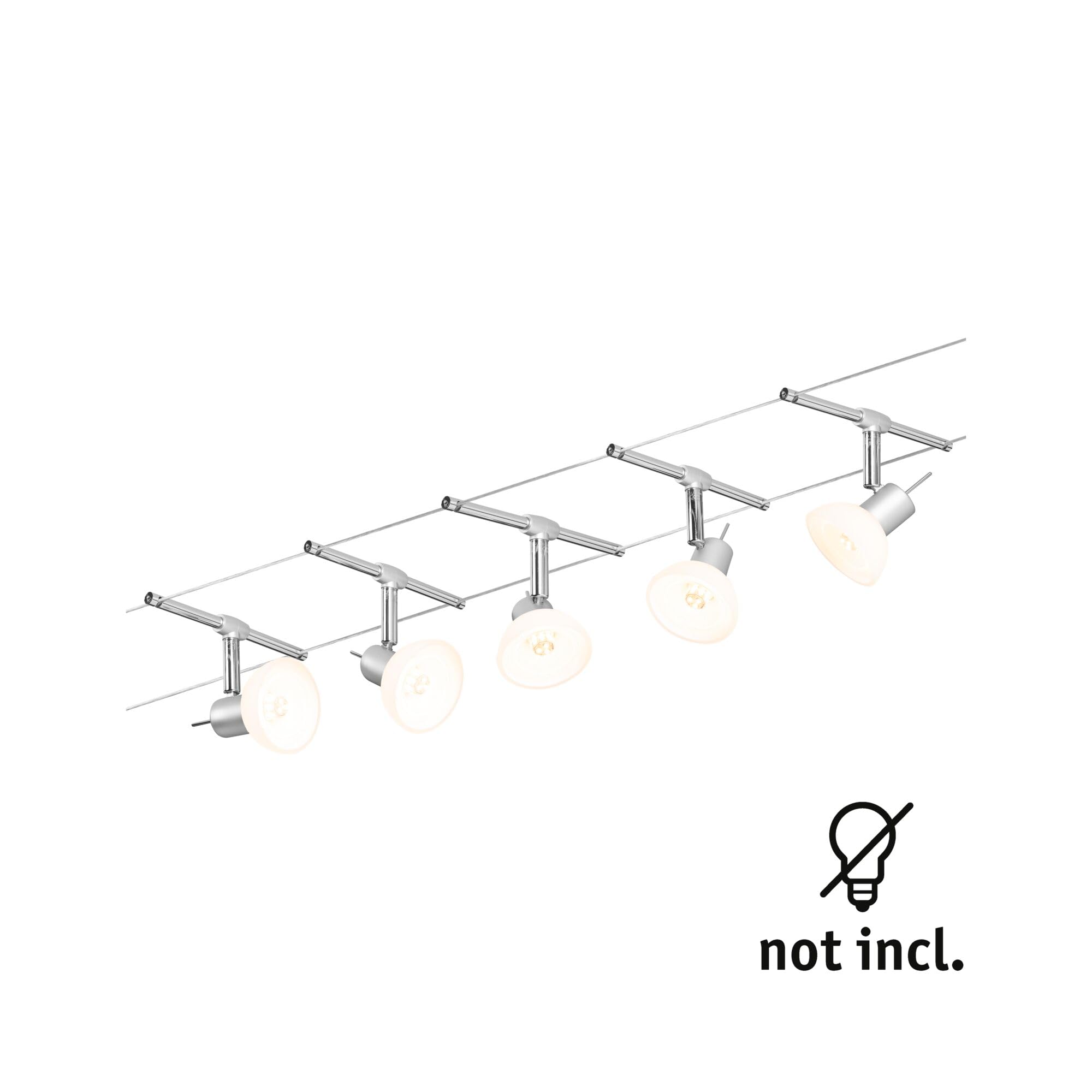 Paulmann Sheela 94136 Seilleuchte Set 5-flammig chrom matt