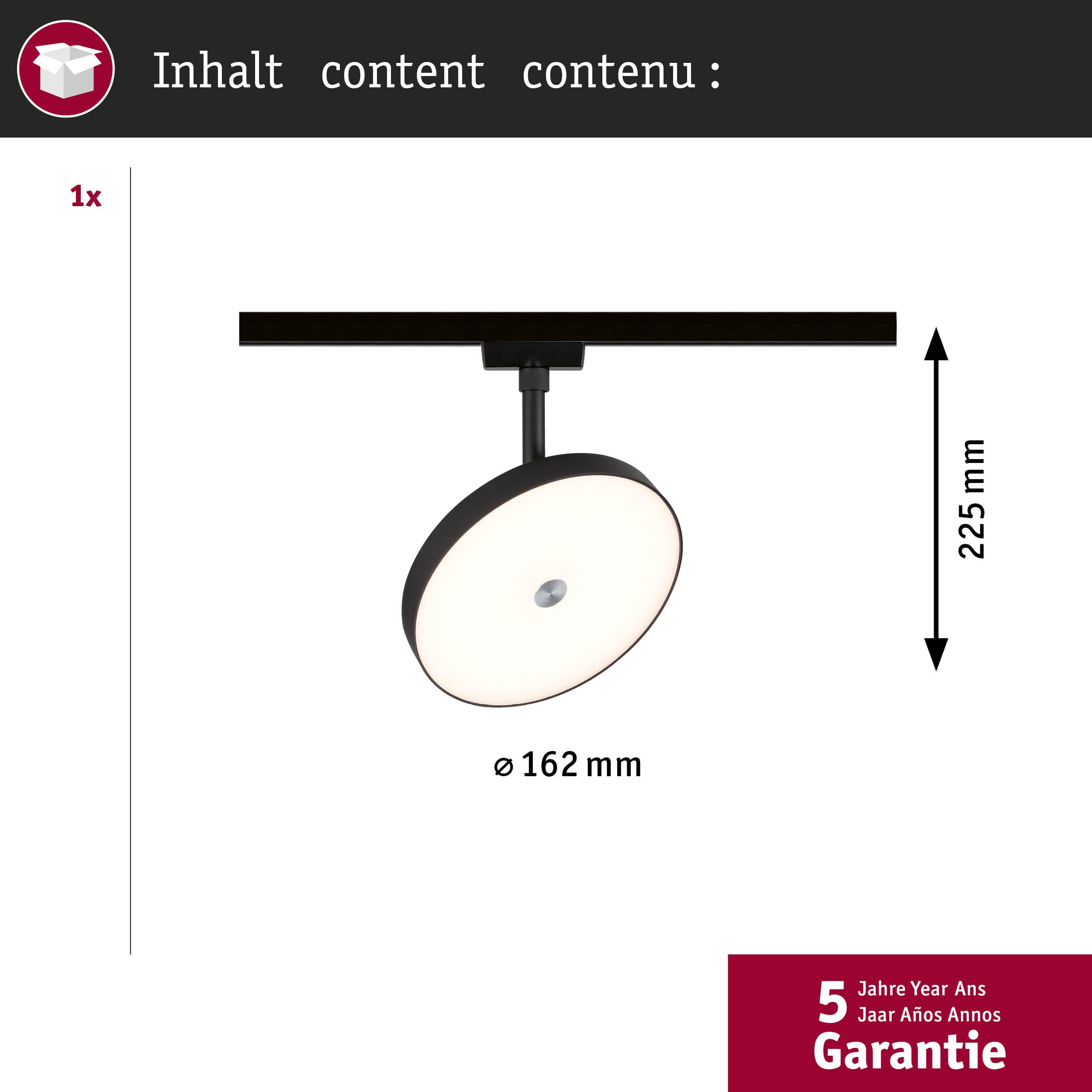 Paulmann URail Hildor 96789 LED-Schienenspot Schwarz 15W 850lm