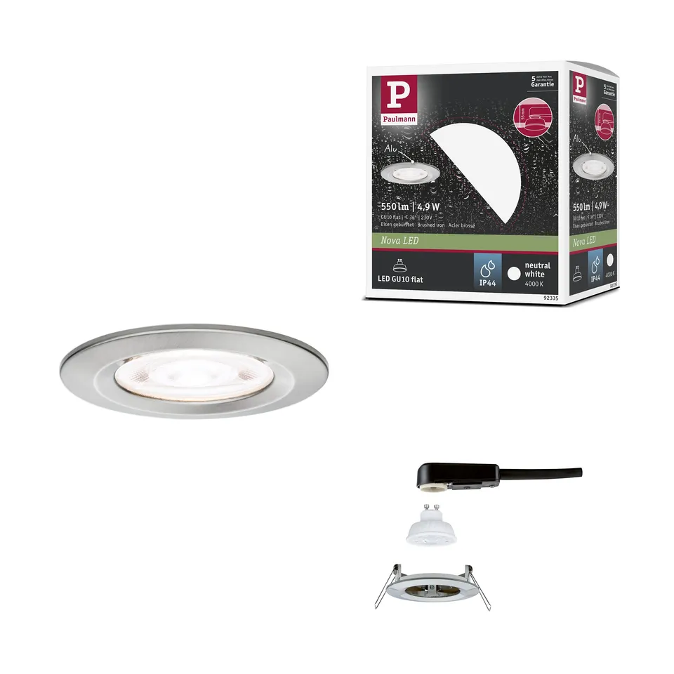 Paulmann Nova 92335 Einbauleuchte 4000K IP44 Eisen