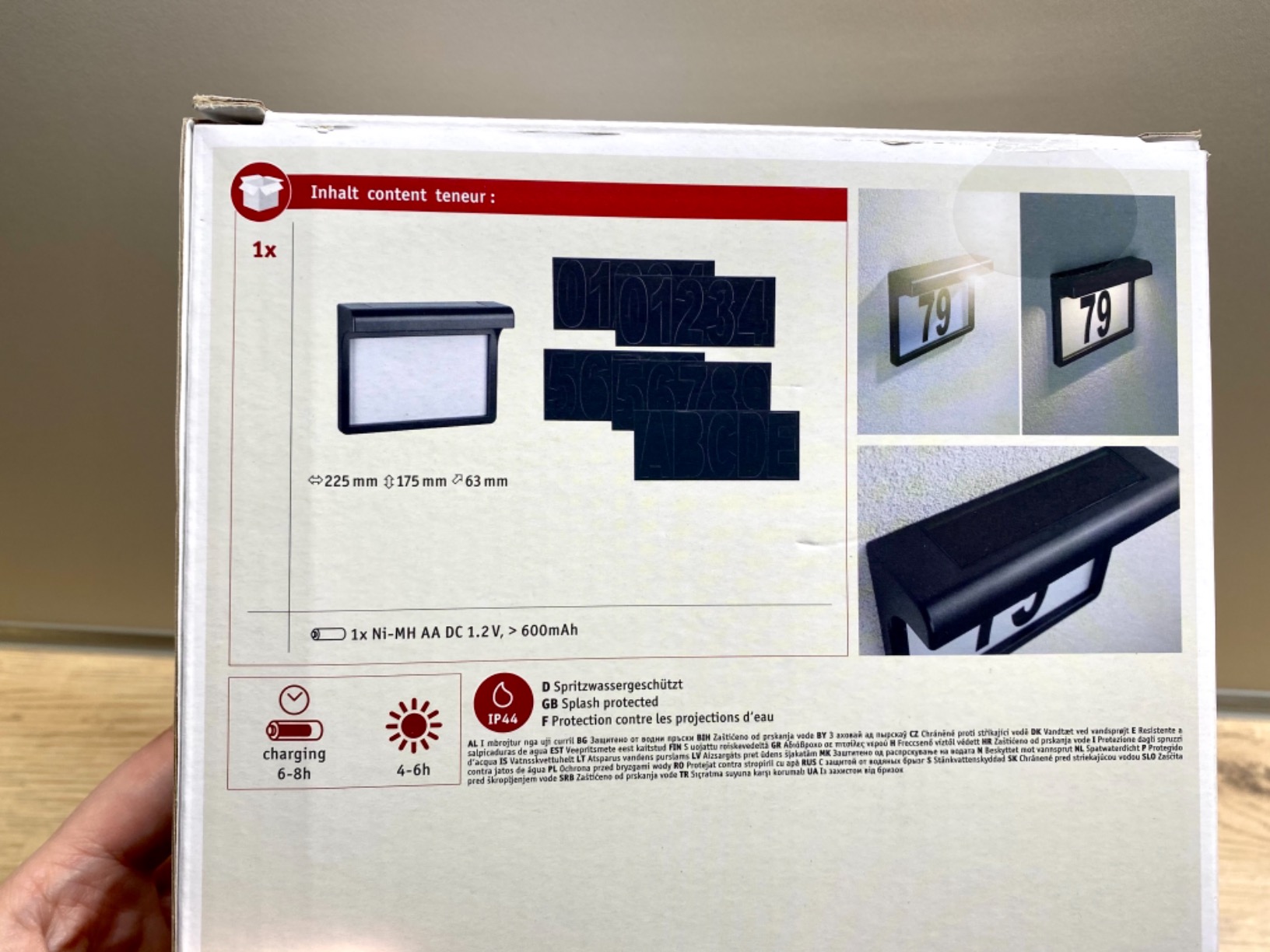 Paulmann Dayton II 95388 Solar-Hausnummernleuchte IP44