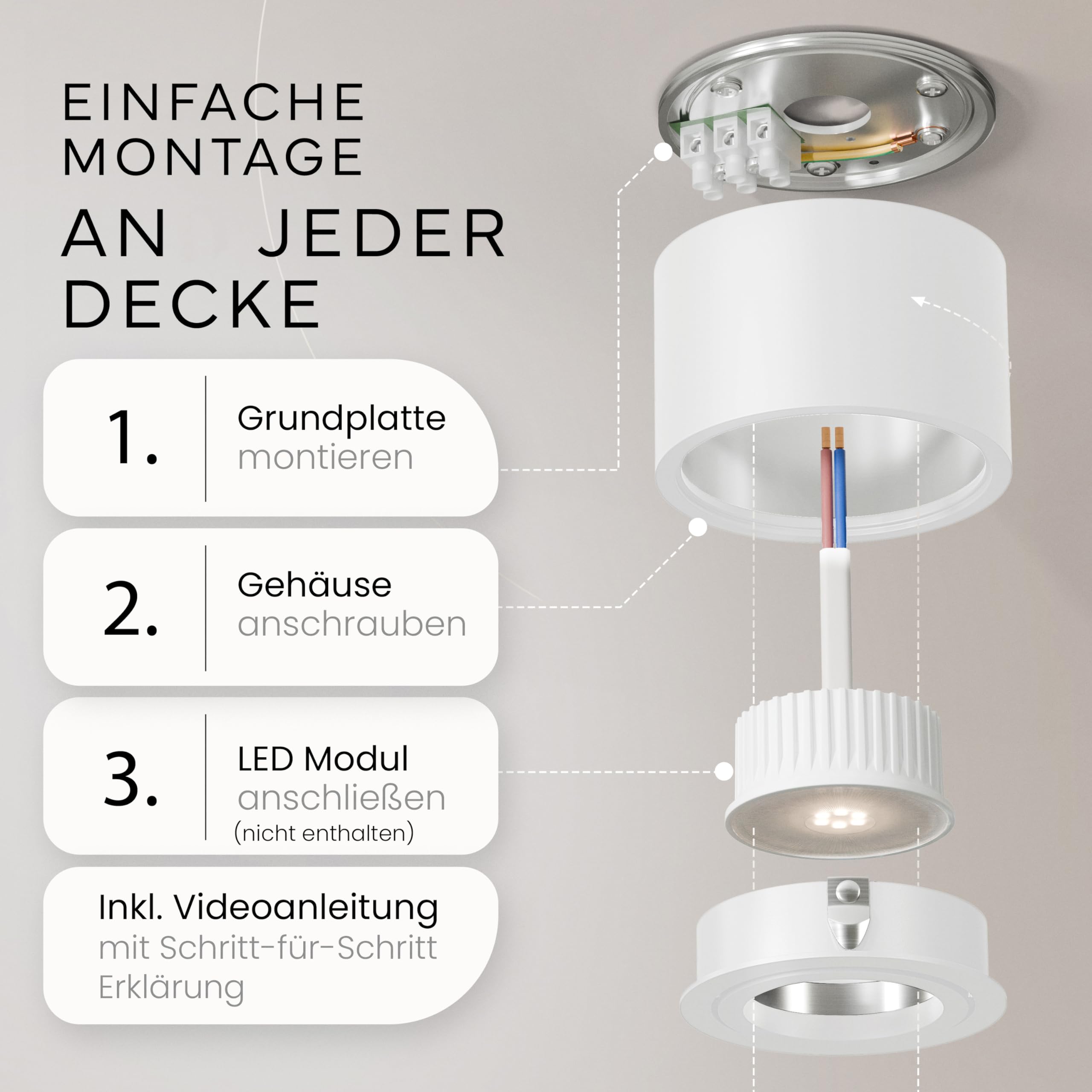MATO Aufbaustrahler weiß flach schwenkbar 1 Stück