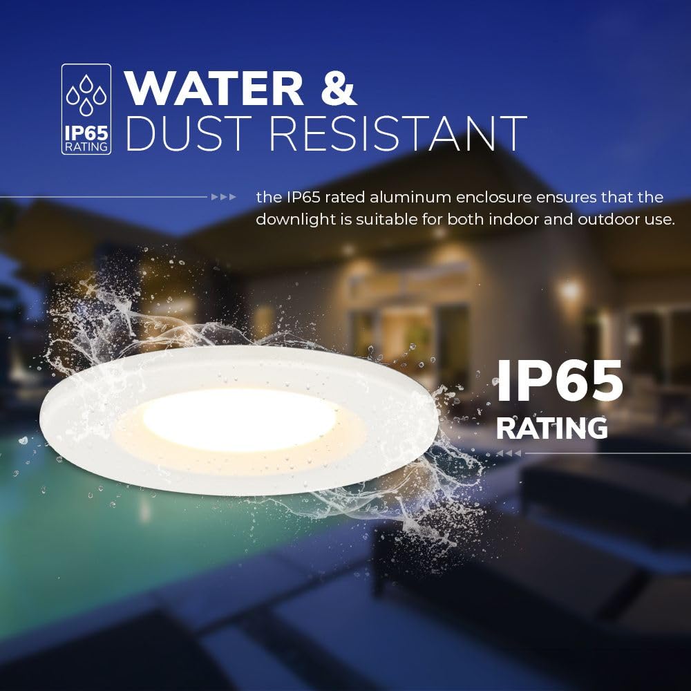 Hoftronic Venezia LED Einbaustrahler weiß 3er Set IP65