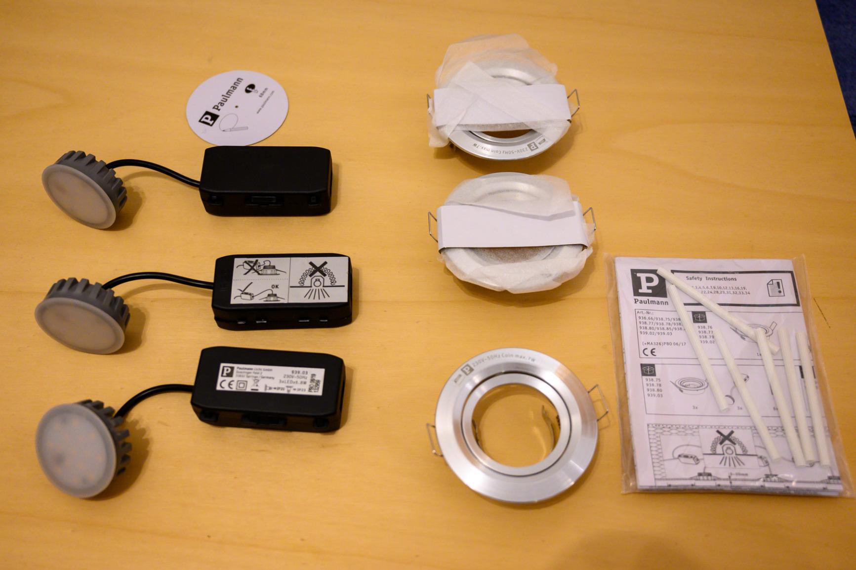 Paulmann Coin Slim Einbaustrahler 3er-Set rund schwenkbar