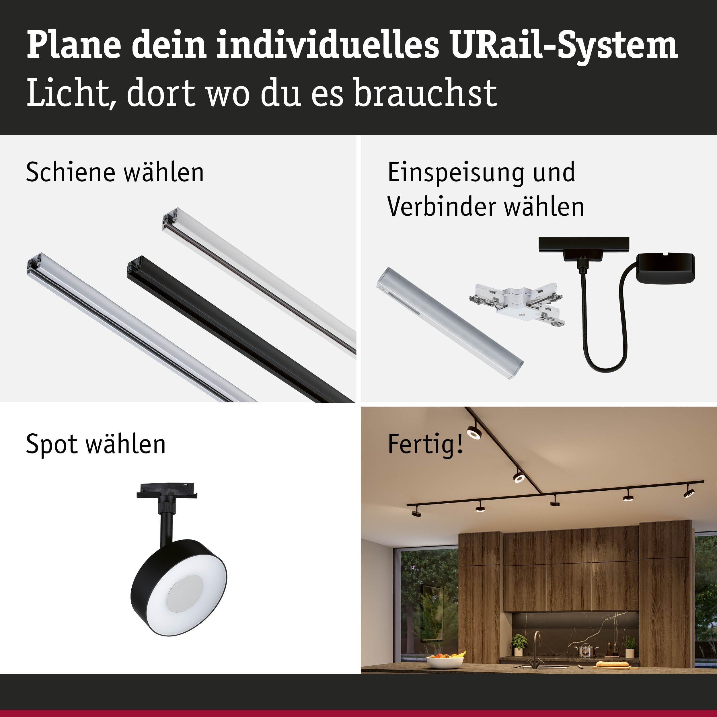 Paulmann URail Circle Schienenspot 5W schwarz matt
