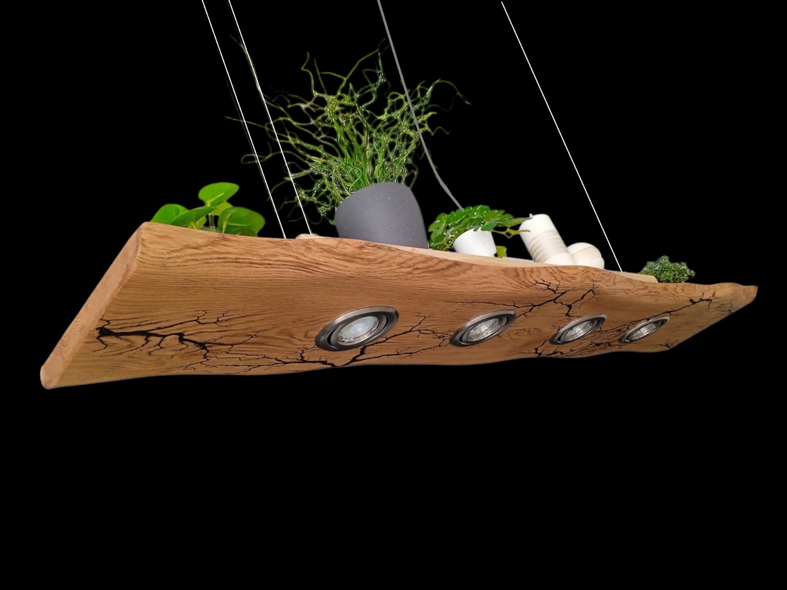 FRIESENLICHT Tako Pendelleuchte Holz 120cm 4 Spots