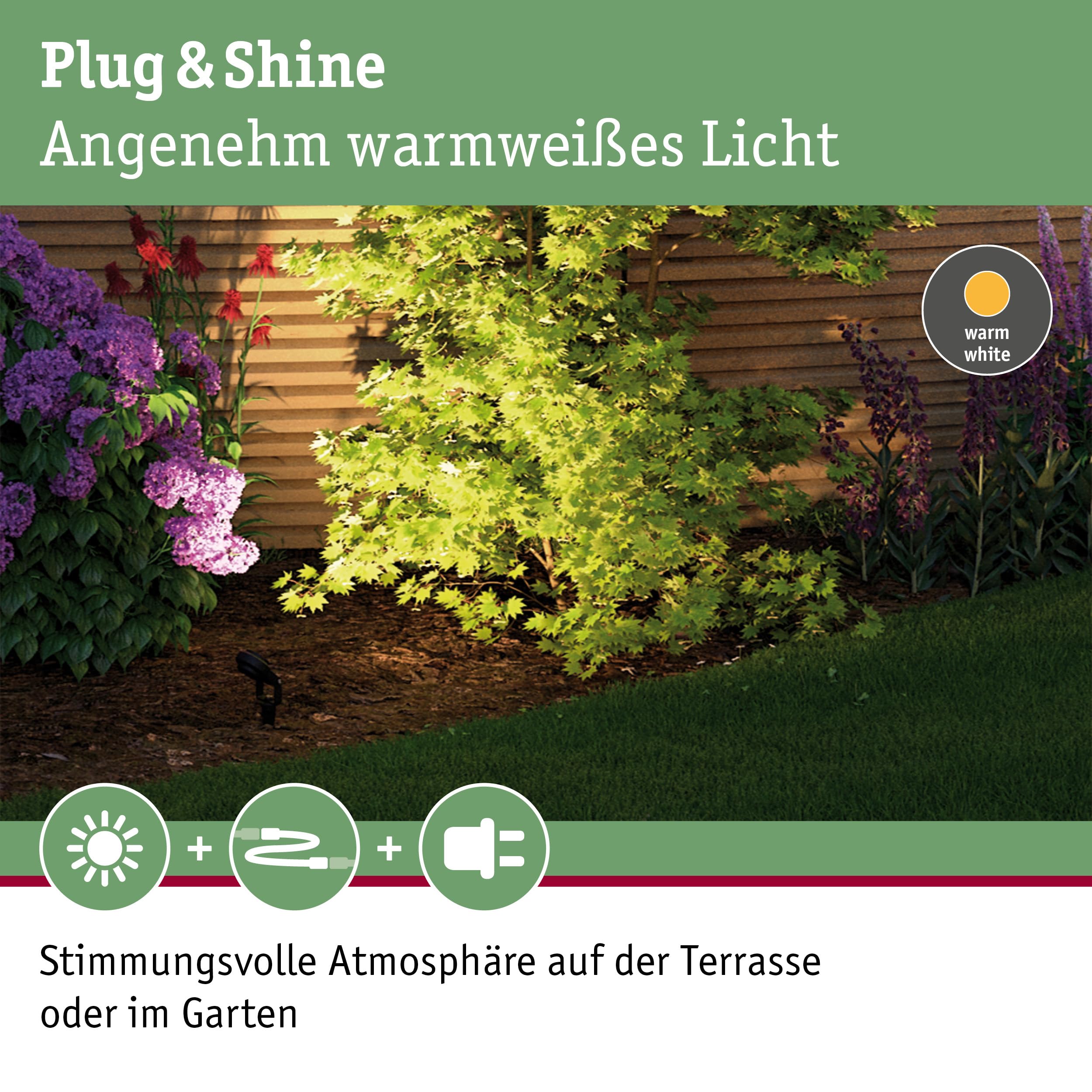 Paulmann 93689 Plug&Shine Sting Gartenspieß 3x6W anthrazit