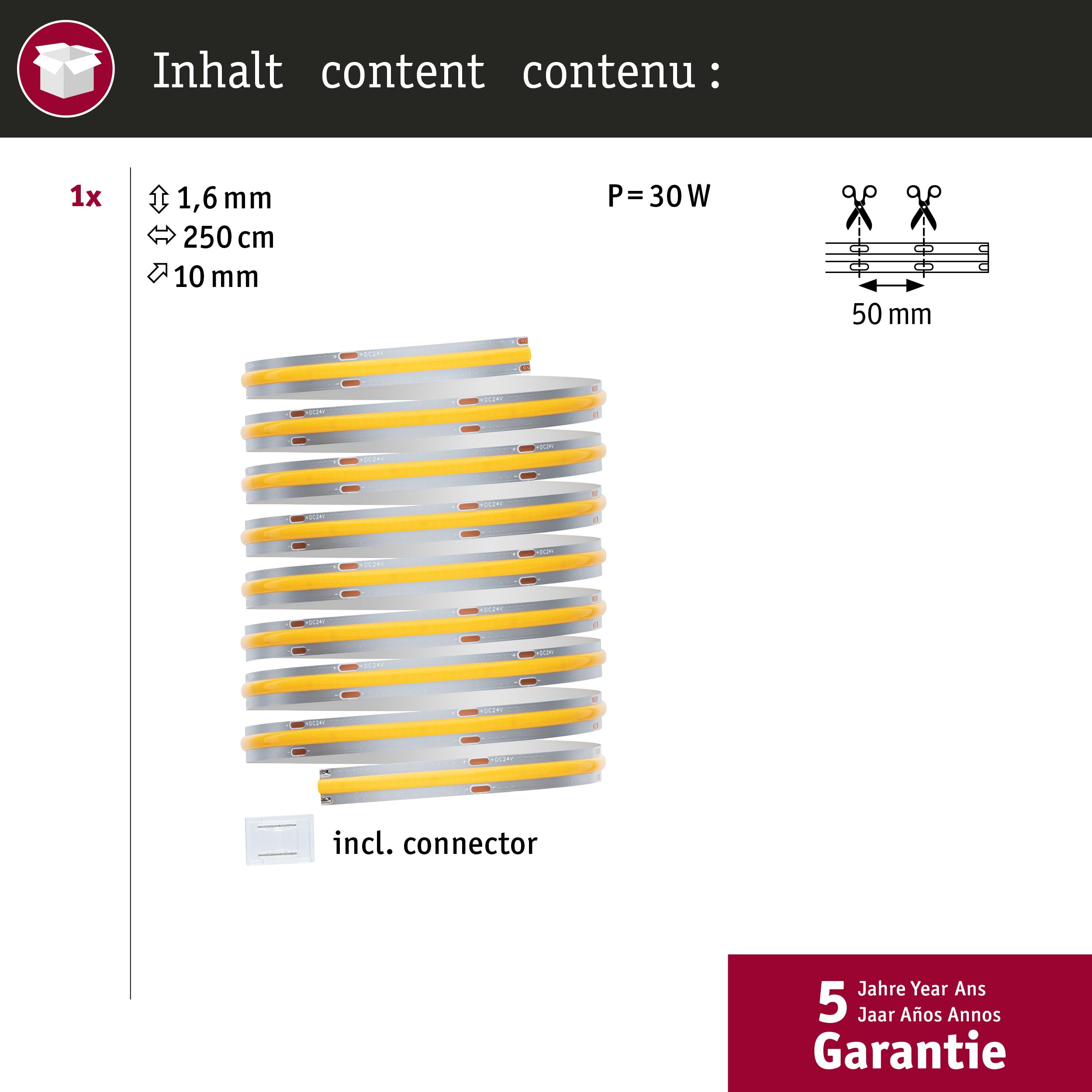 Paulmann MaxLED 1000 LED-Streifen 2,5m 2700K dimmbar